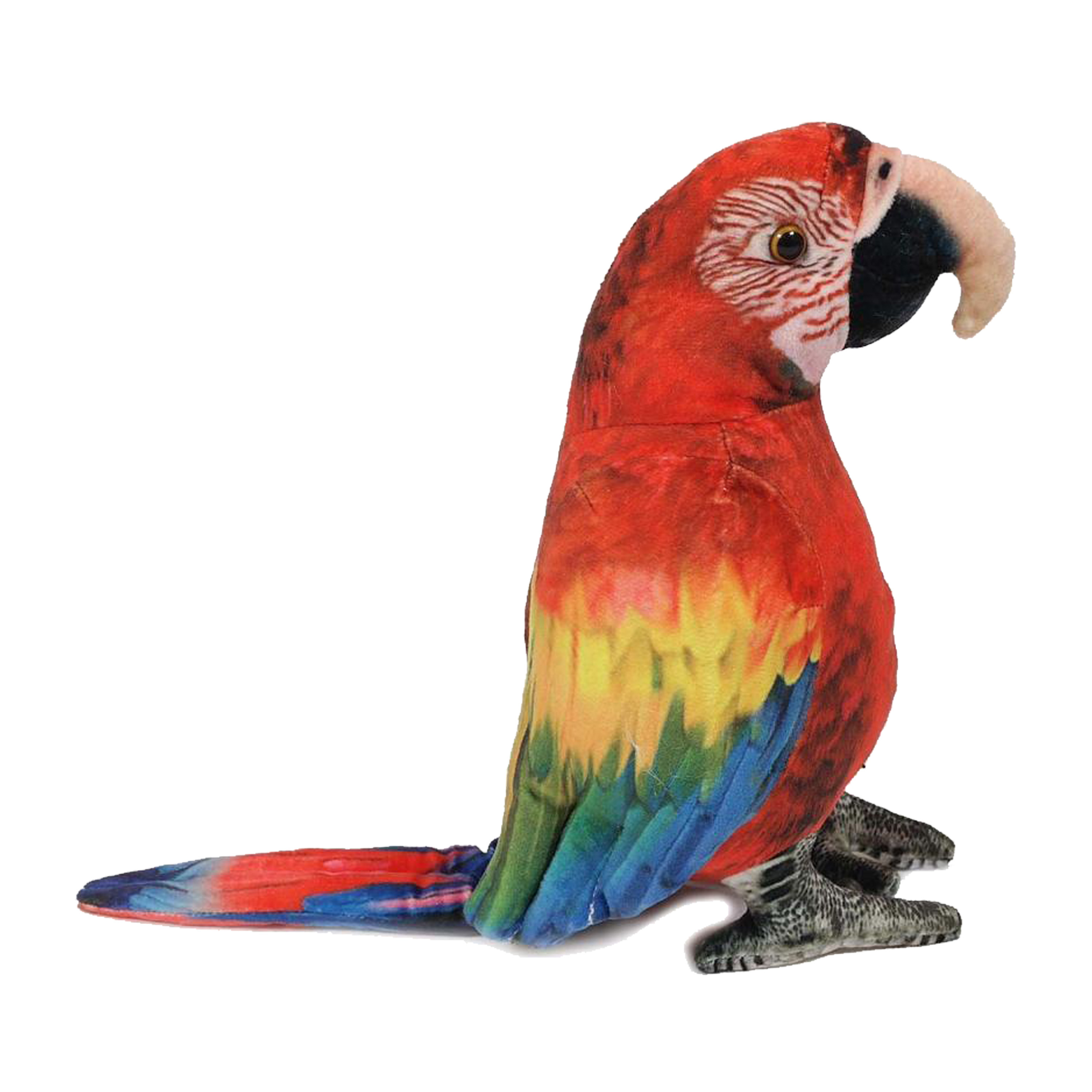 Knuffeldier Papegaai - zachte pluche stof - premium kwaliteit knuffels - rood/geel - 20 cm -