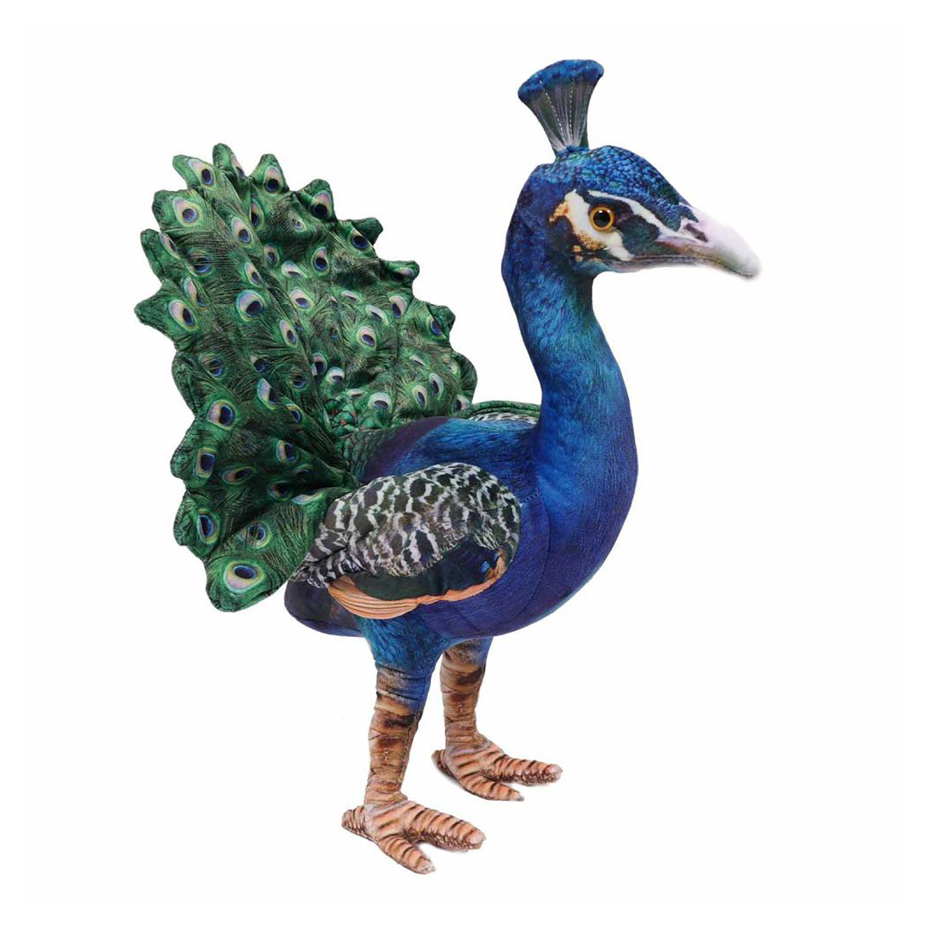 Knuffeldier Pauw - zachte pluche stof - premium kwaliteit knuffels - blauw - 40 cm -