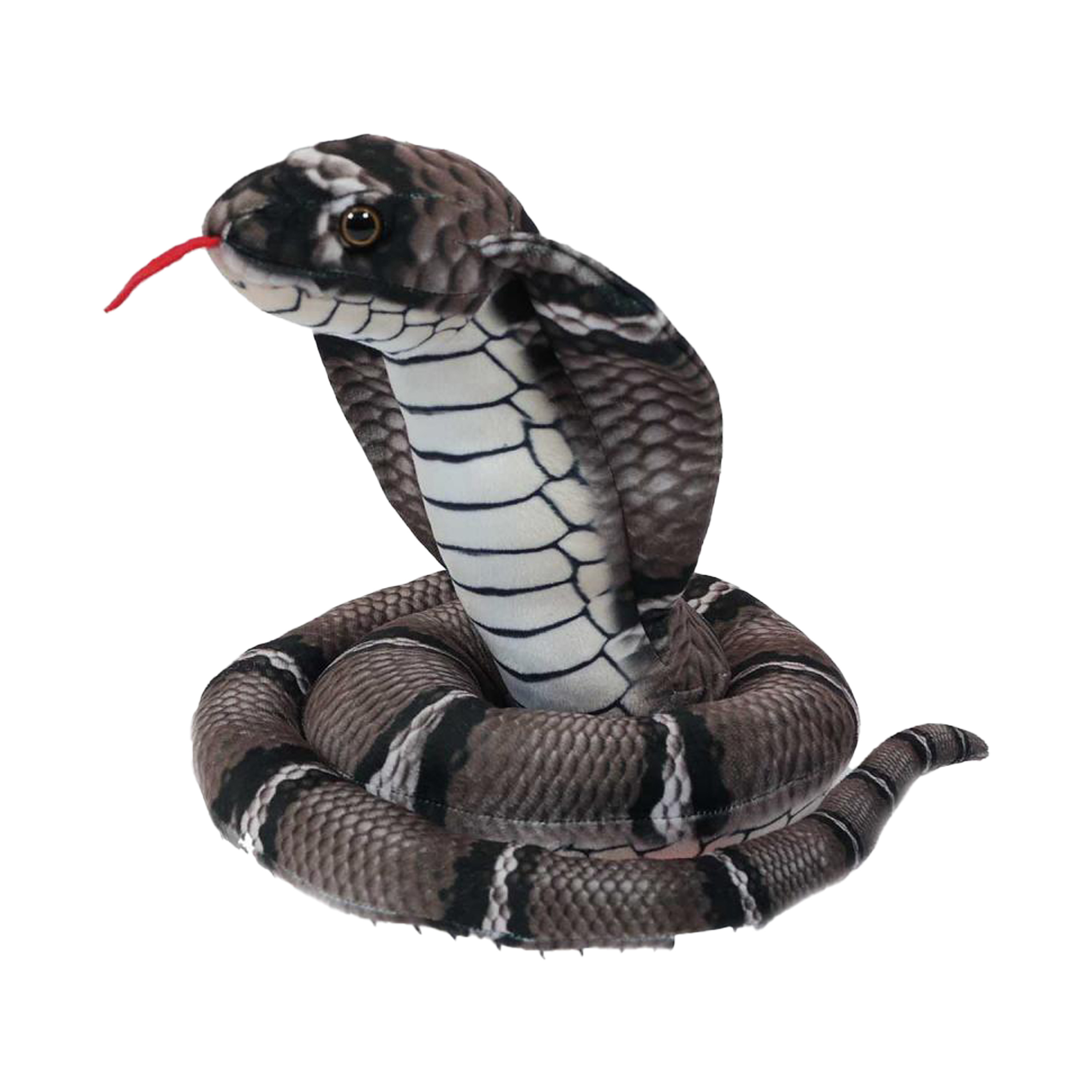 Knuffeldier Cobra slang - zachte pluche stof - grijs - premium kwaliteit knuffels - 120 cm -