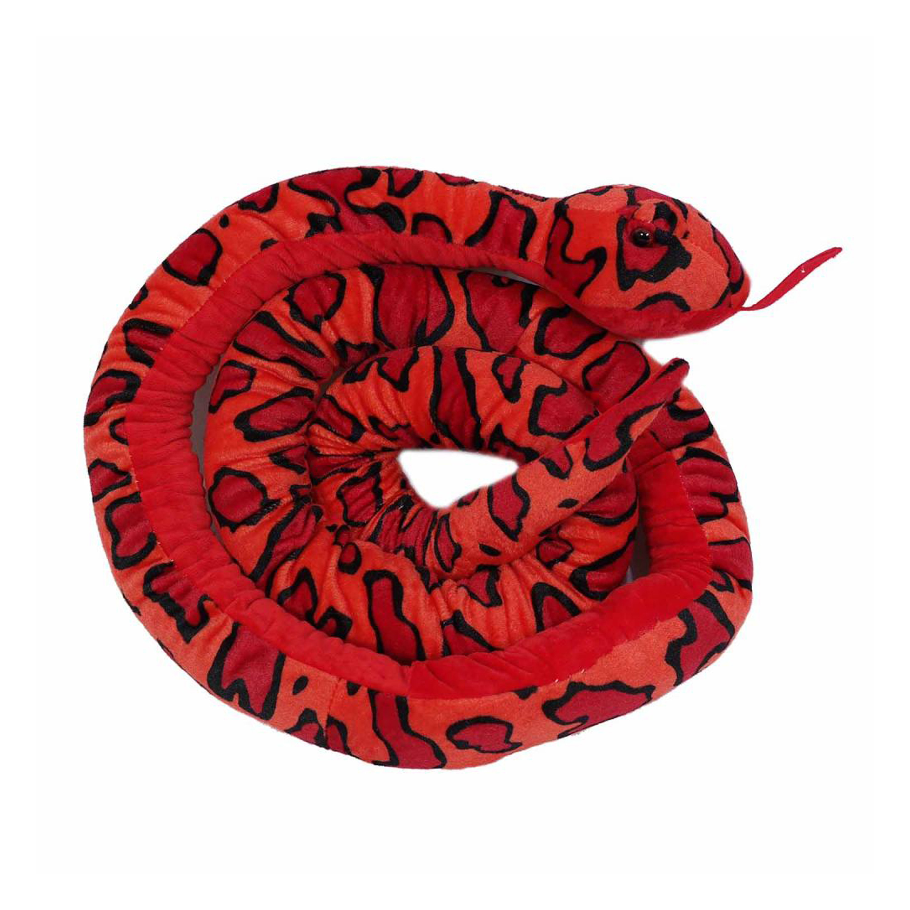 Knuffeldier Boomslang - zachte pluche stof - rood - premium kwaliteit knuffels - 250 cm -