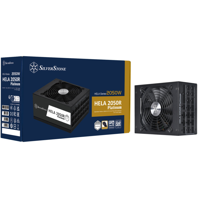 SilverStone HELA 2050R Platinum, 2050W voeding 14x PCIe, 2x 12VHPWR, kabelmanagement