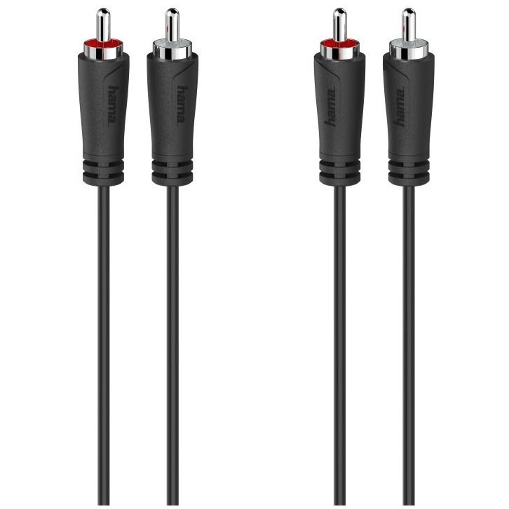 Hama Audiokabel, 2 cinch-stekkers - 2 cinch-stekkers, 5,0 m Luidspreker kabel