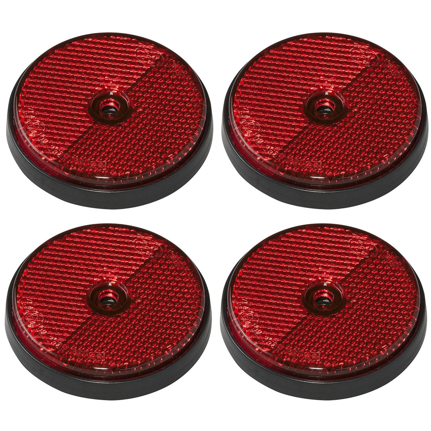 Pro Plus Reflector - set 4x - rood - schroefbevestiging - 60mm - rond -