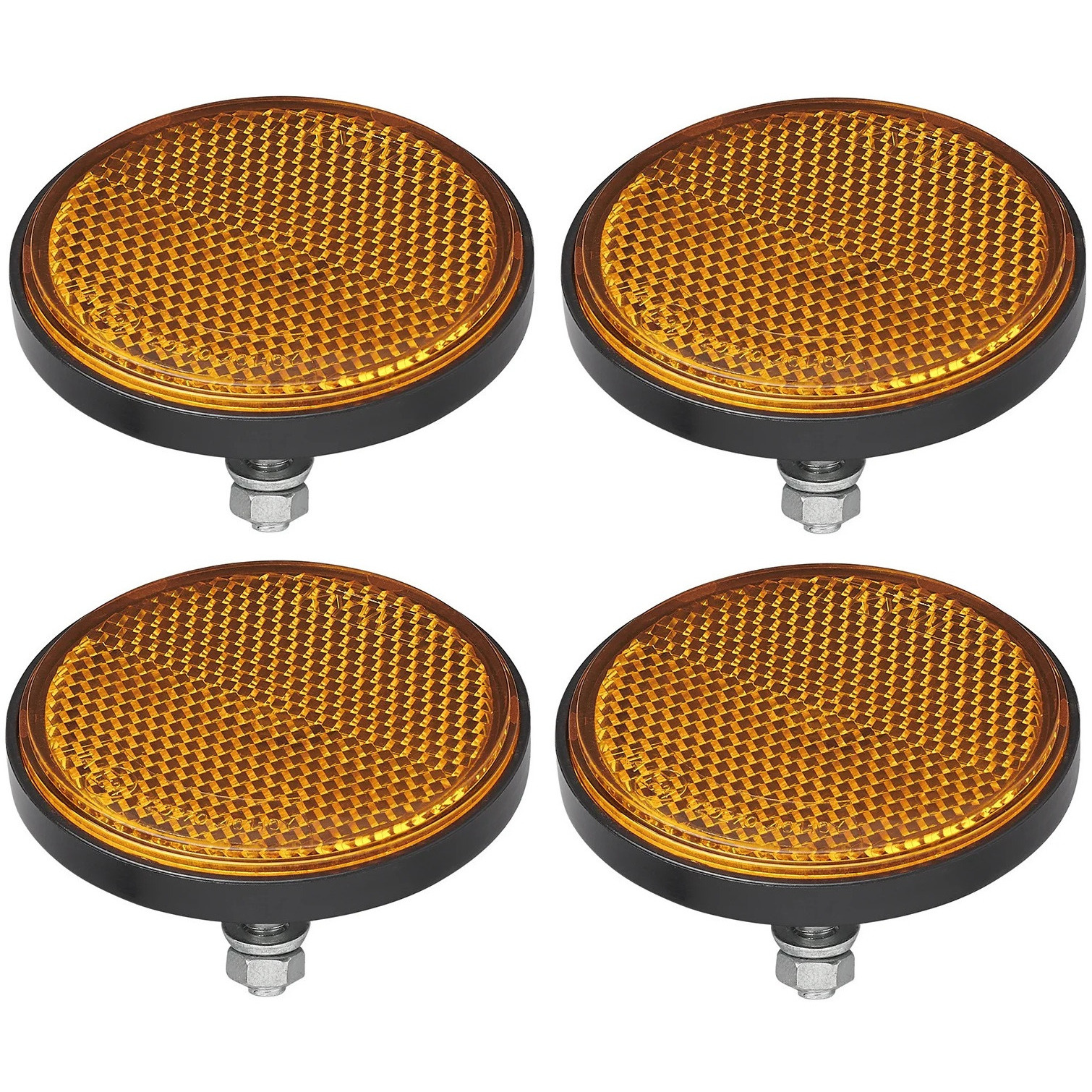ProPlus Reflector - set 4x - oranje - boutbevestiging - 60mm - M5 bout - rond -