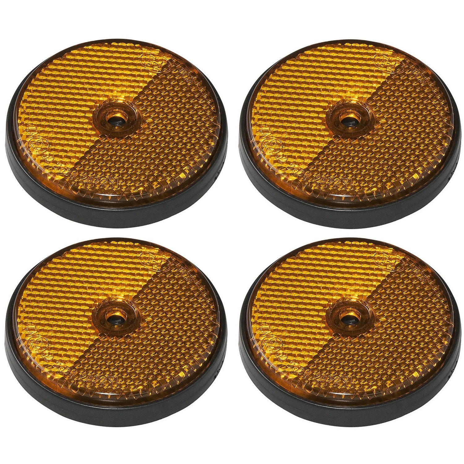 Pro Plus Reflector - set 4x - oranje - schroefbevestiging - 60mm - rond -