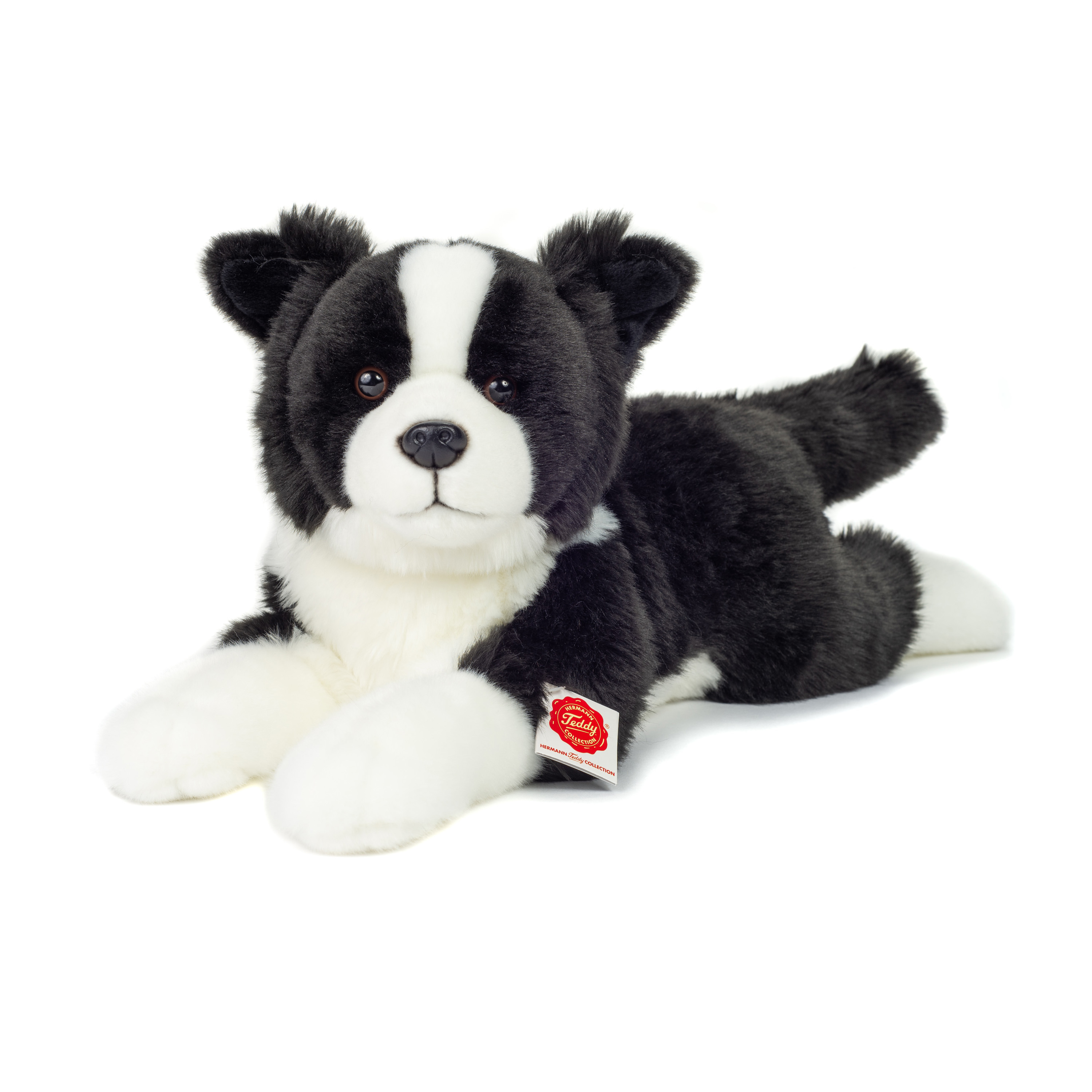 Knuffeldier hond Border Collie - zachte pluche stof - premium kwaliteit knuffels - zwart/wit - 45 cm -