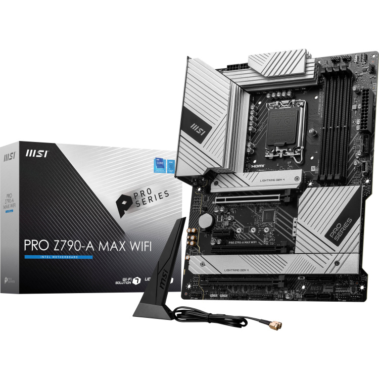 MSI PRO Z790-A MAX WIFI moederbord RAID, 2.5Gb-LAN, Wifi 7, BT, Sound, ATX