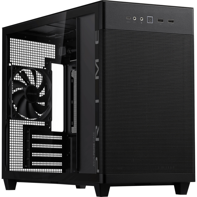ASUS Prime AP201 tower behuizing 2x USB-A | 1x USB-C | Tempered Glass