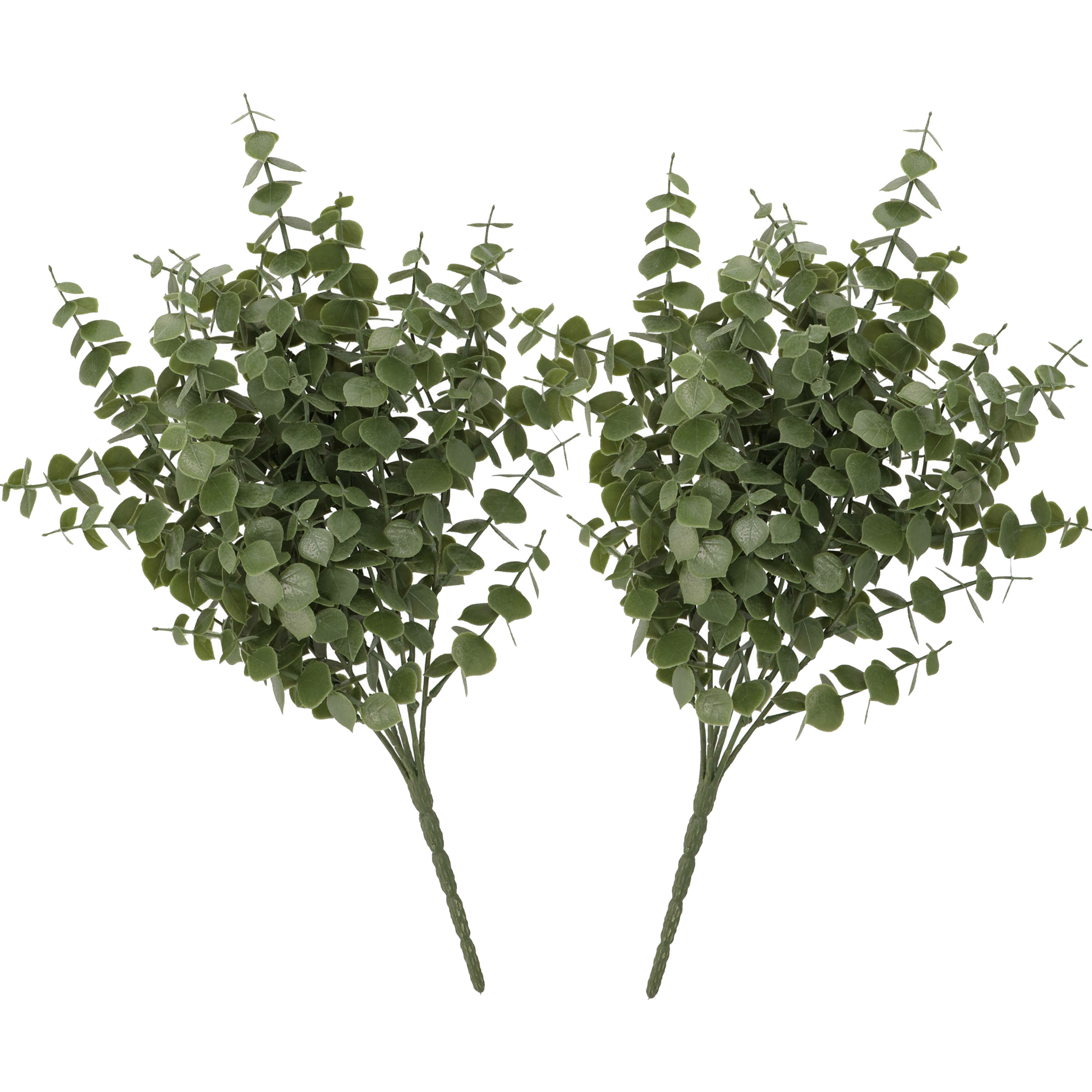 Kunstbloem Eucalyptus tak - 2x - 47 cm - groen - bundel/bosje - Kunst zijdebloemen -