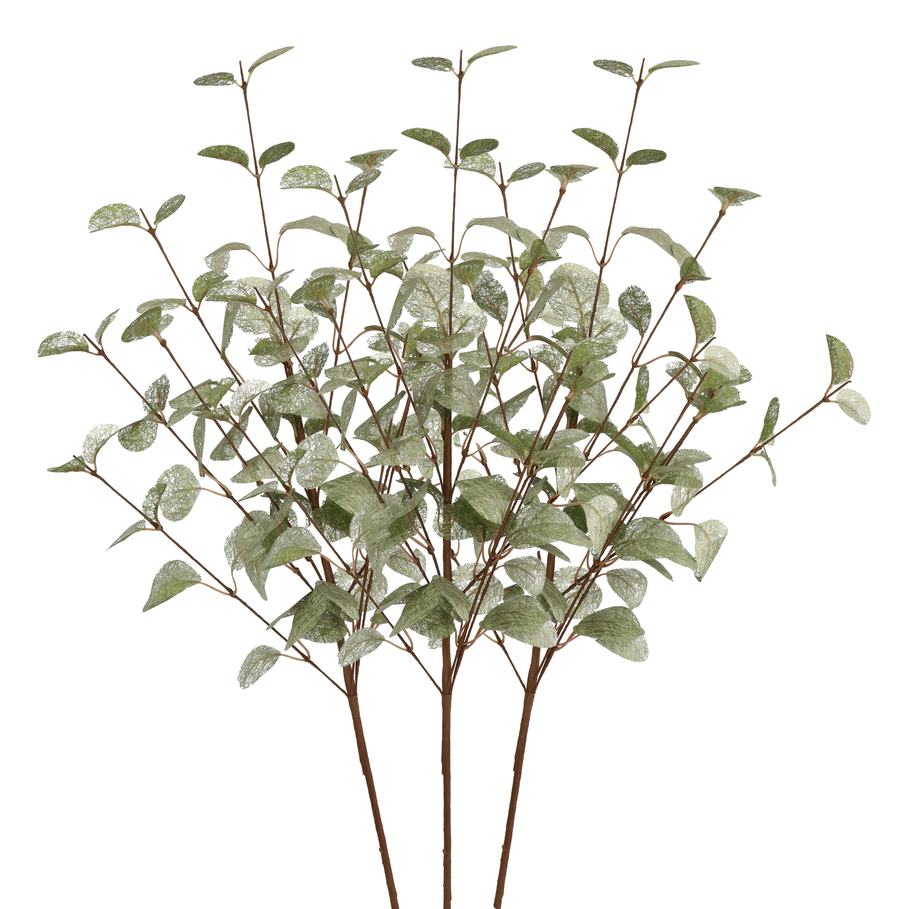 Kunstbloem Eucalyptus tak Silk - 3x - 72 cm - groen - losse steel - Kunst zijdebloemen -