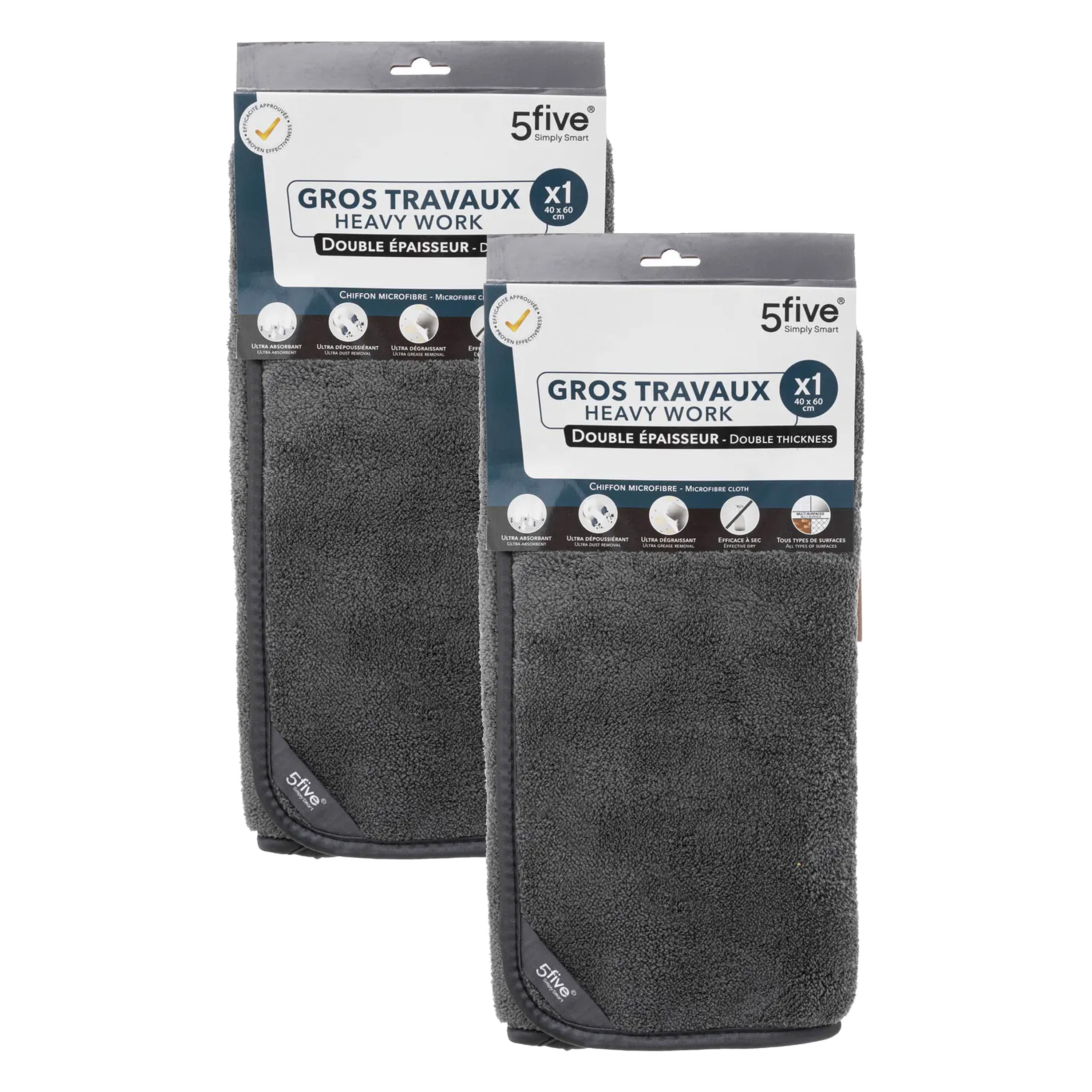 Droogdoek - 2x - microvezel - auto wassen - 60 x 40 cm - 780GSM -