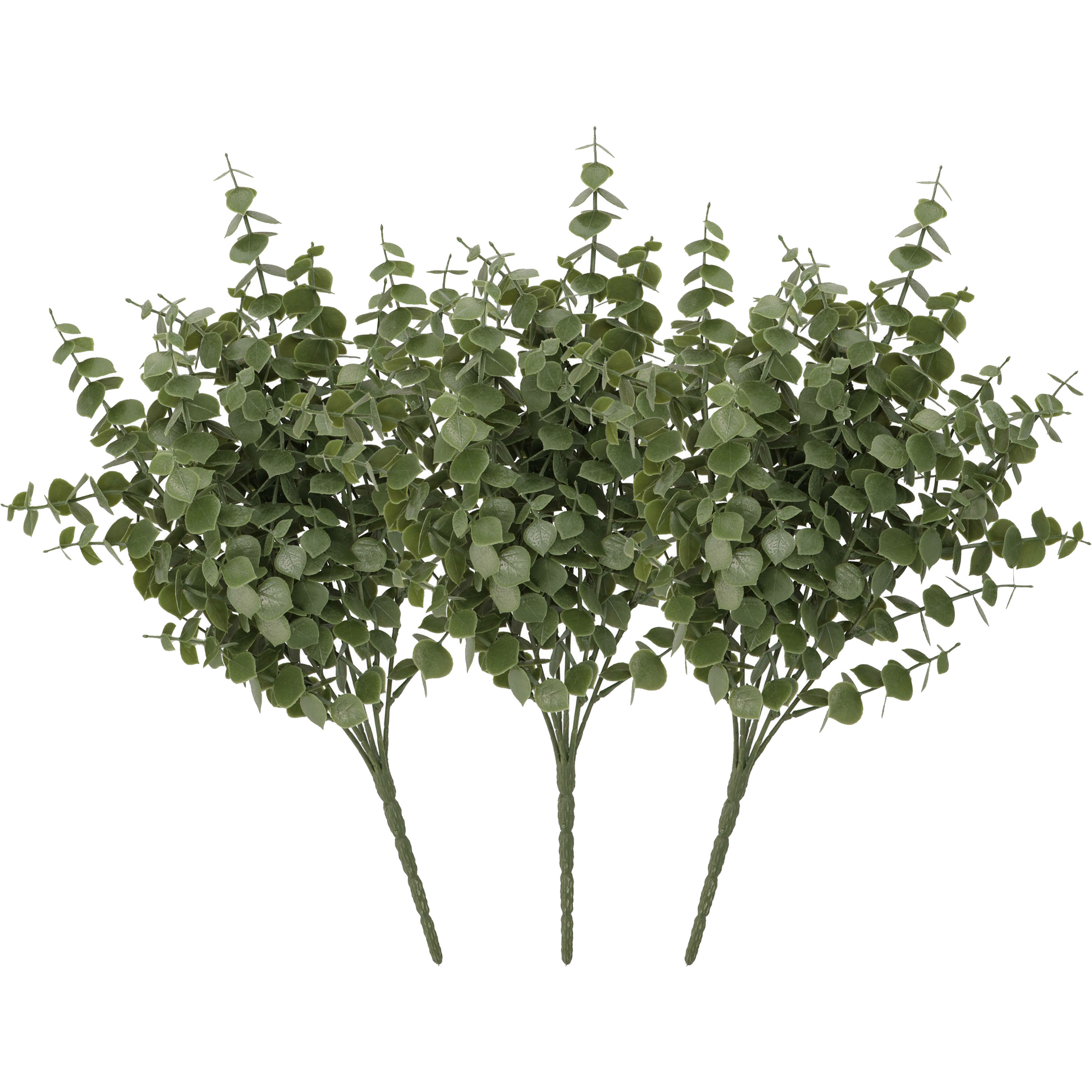 Kunstbloem Eucalyptus tak - 3x - 47 cm - groen - bundel/bosje - Kunst zijdebloemen -