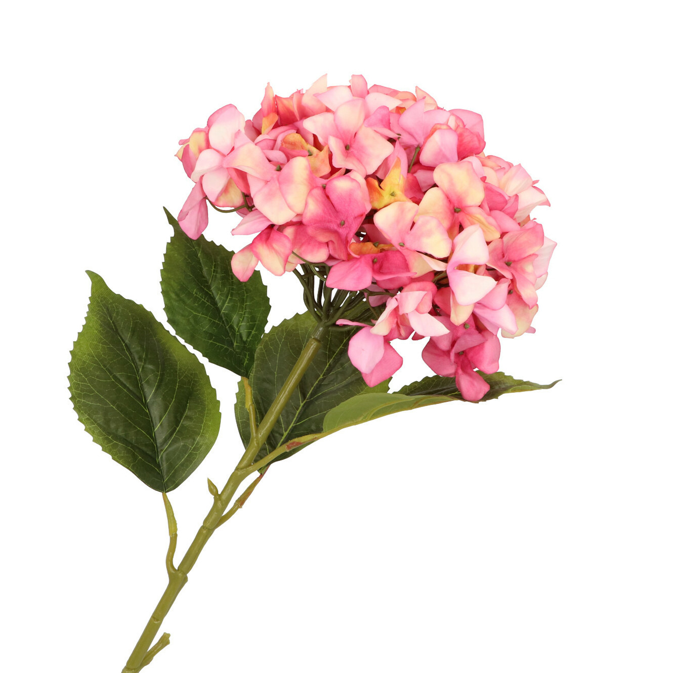 Kunstbloem Hortensia tak - fuchsia roze - 109 cm - losse steel - Kunst zijdebloemen -
