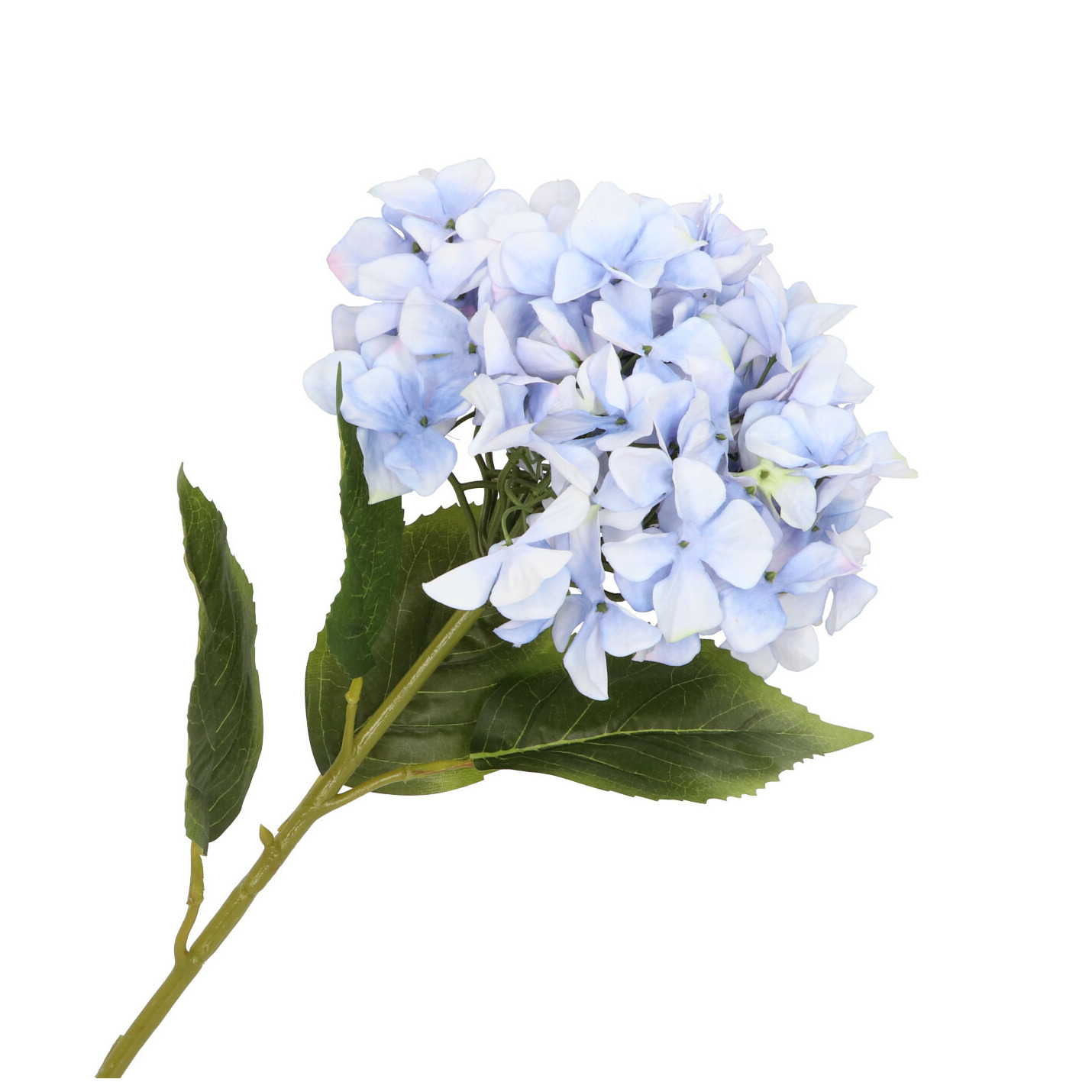 Kunstbloem Hortensia tak - lichtblauw - 109 cm - losse steel - Kunst zijdebloemen -