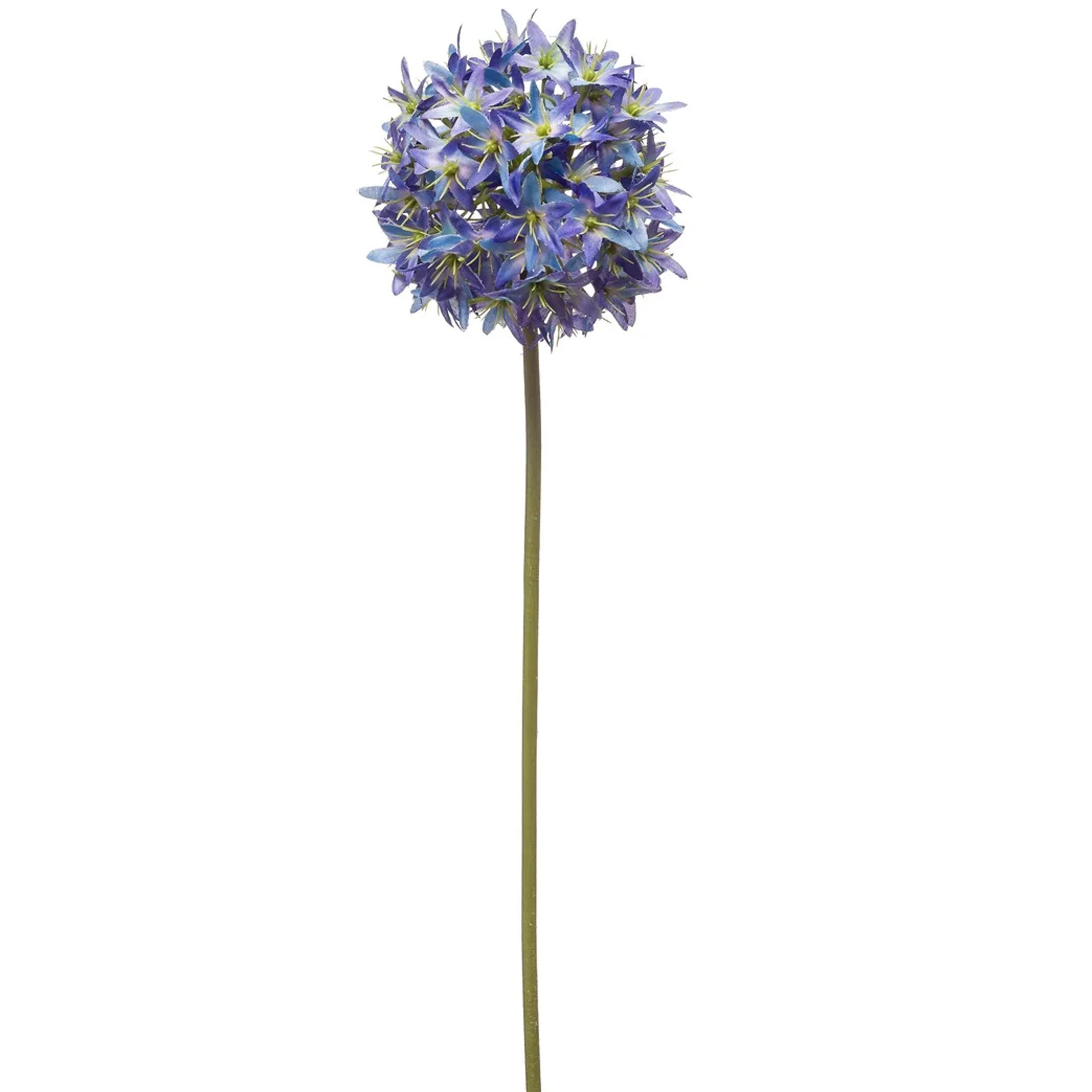Allium/Sierui kunstbloem - losse steel - blauw - 60 cm - Natuurlijke uitstraling -