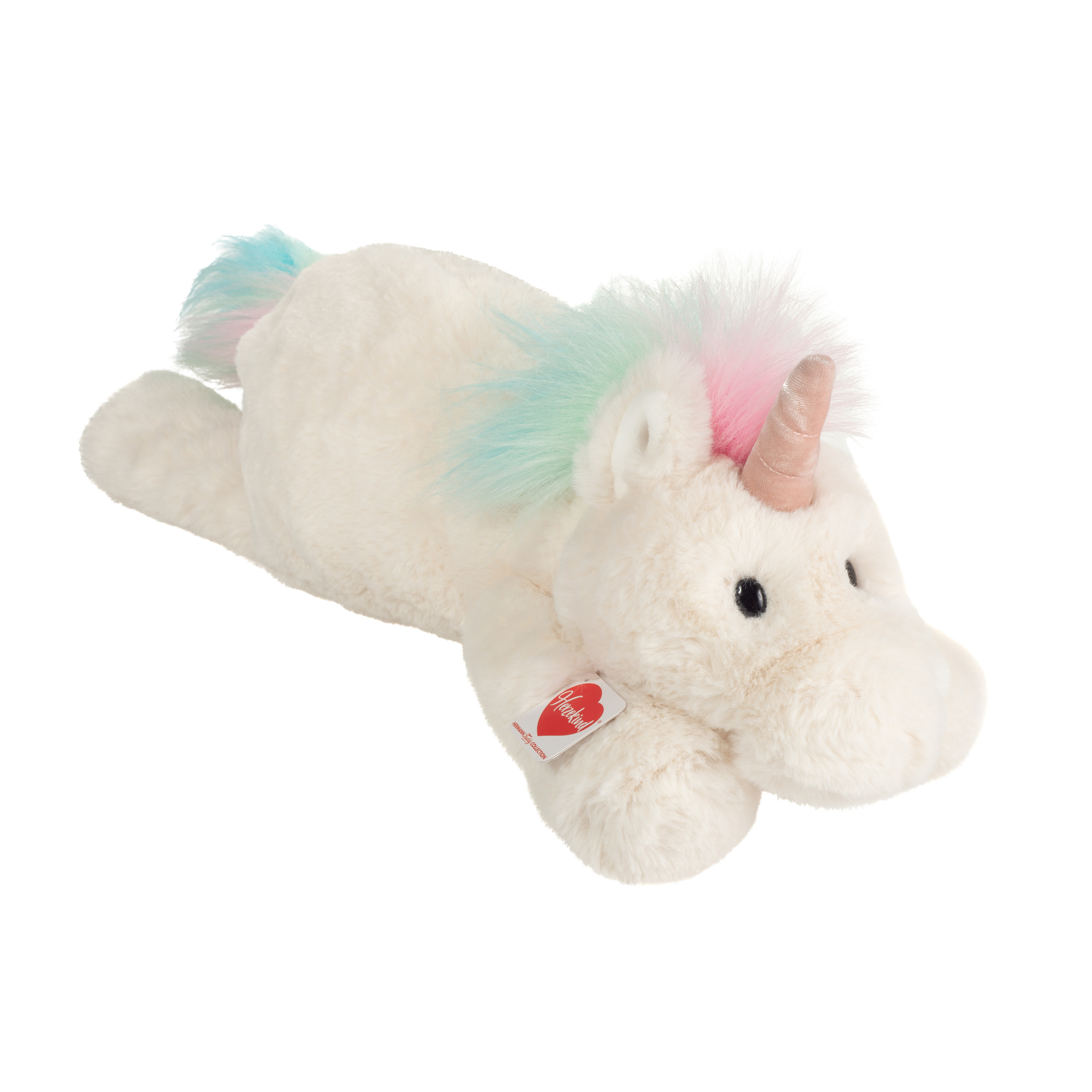 Knuffeldier eenhoorn Marly - zachte pluche stof - premium kwaliteit knuffels - roze/blauw/wit - 50 c -
