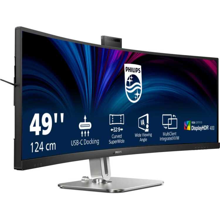 Philips 49B2U6900CH ledmonitor Webcam, HDMI, DisplayPort, USB-C, LAN, Audio