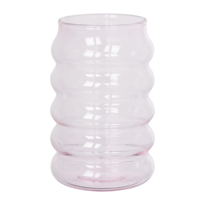 Drinkglas bubbel - roze - ø8x13 cm