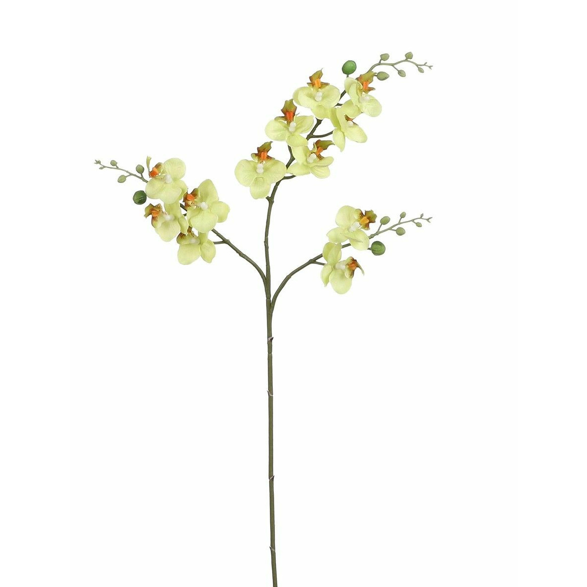 Kunstbloem Orchidee tak - lichtgeel - 75 cm - Kunst zijdebloemen -