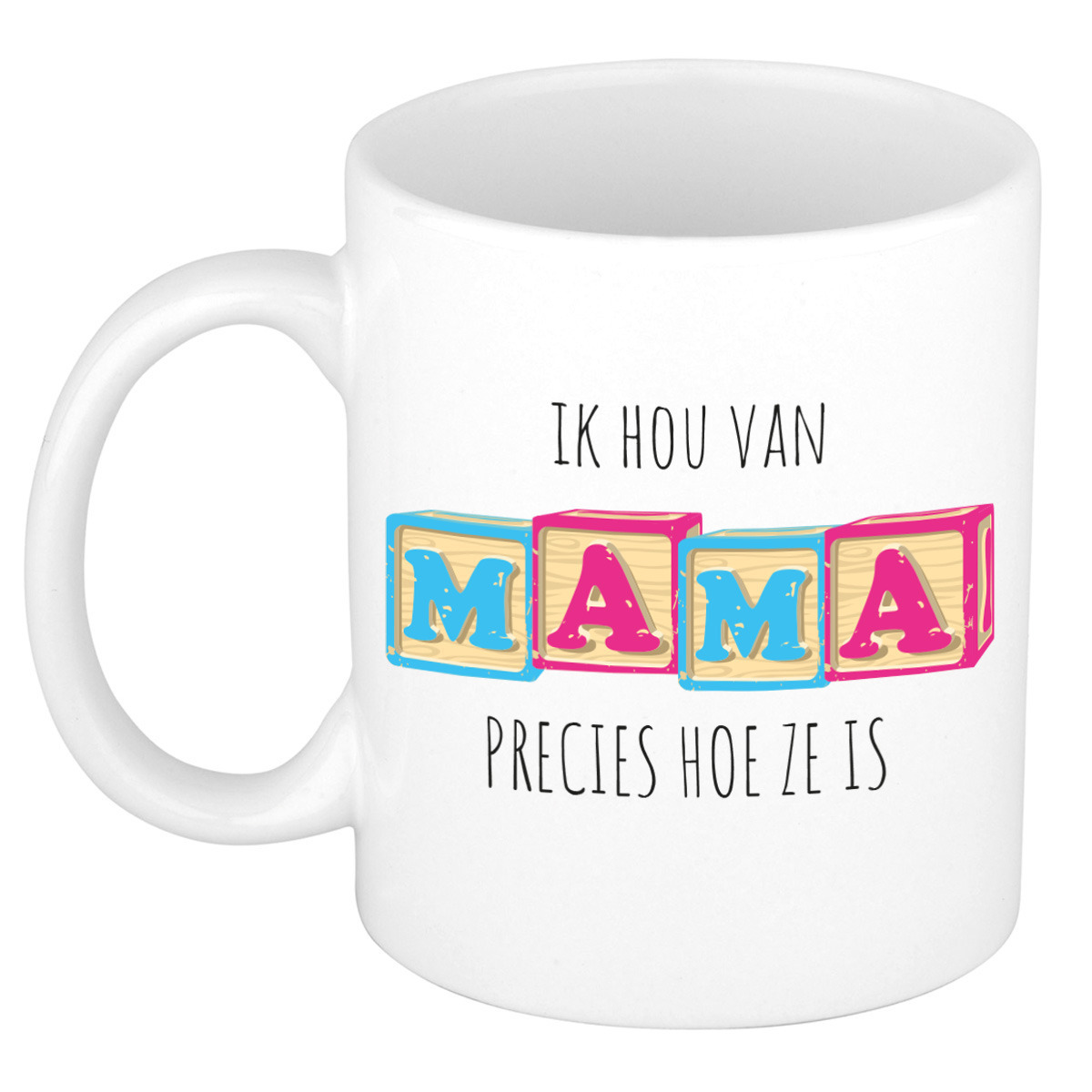 Cadeau koffie/thee mok voor mama - wit - liefde - keramiek - Moederdag -
