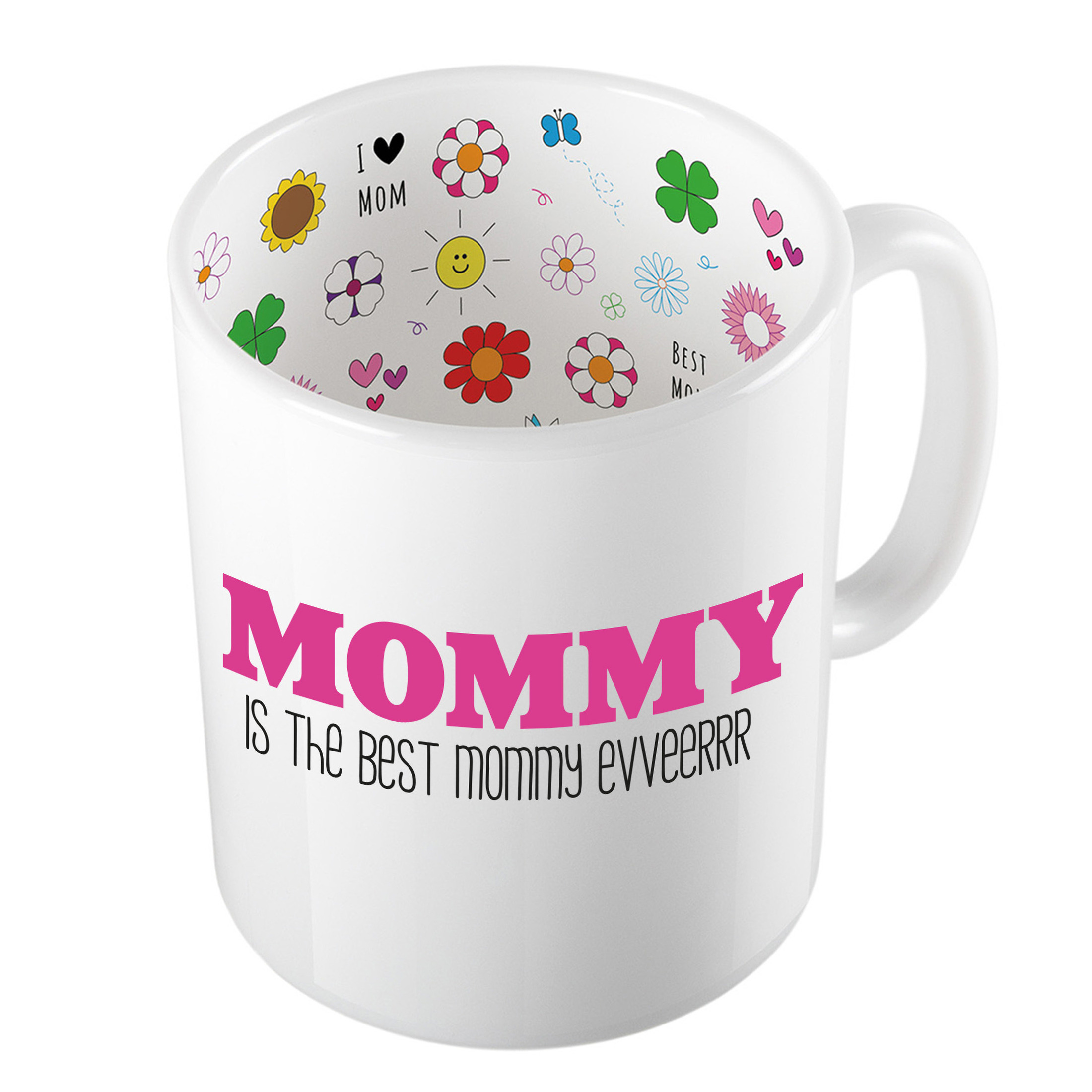 Cadeau koffie/thee mok voor mama - roze - mama is de beste - keramiek - 300 ml - Moederdag -