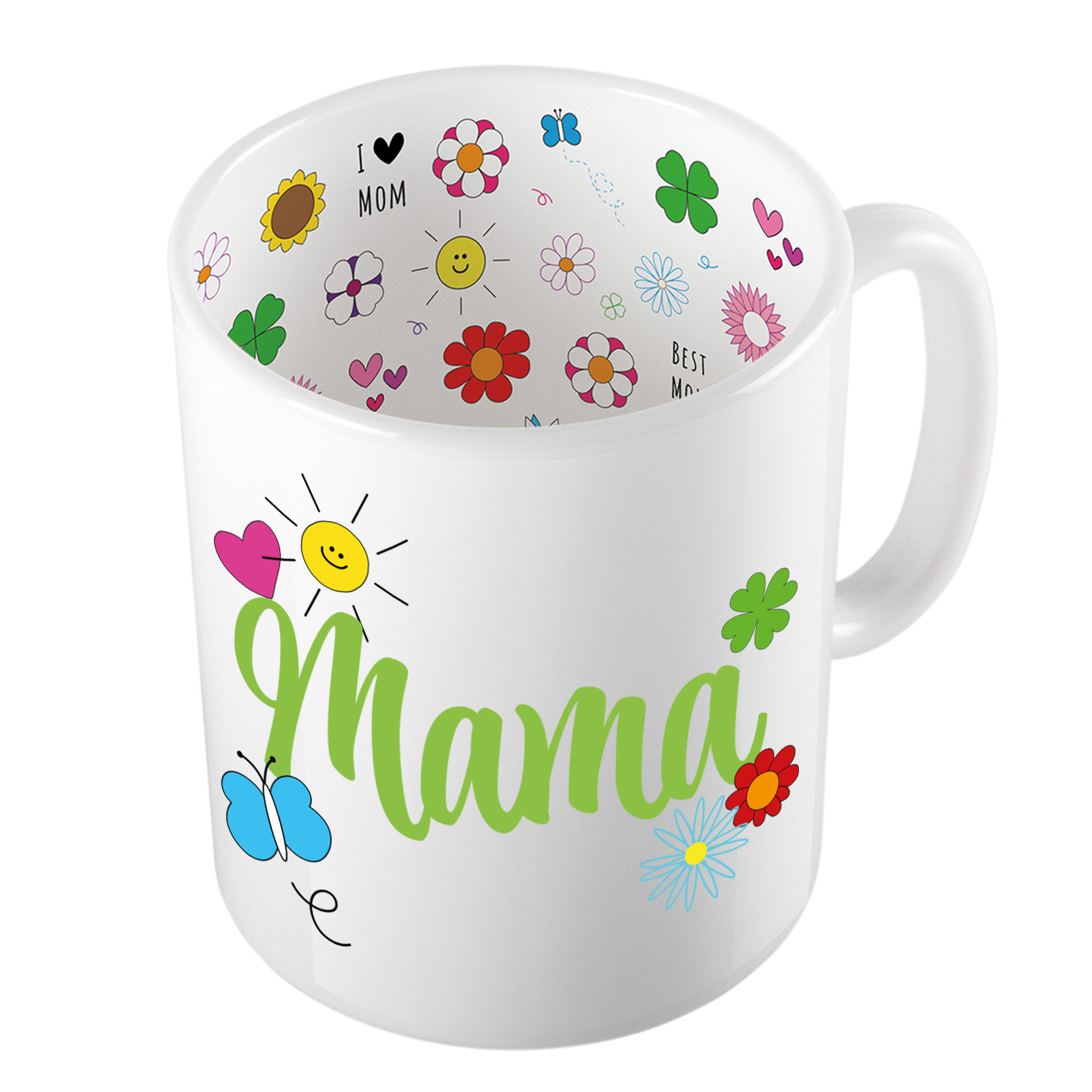 Cadeau koffie/thee mok voor mama - groen - mama is de beste - keramiek - 300 ml - Moederdag -