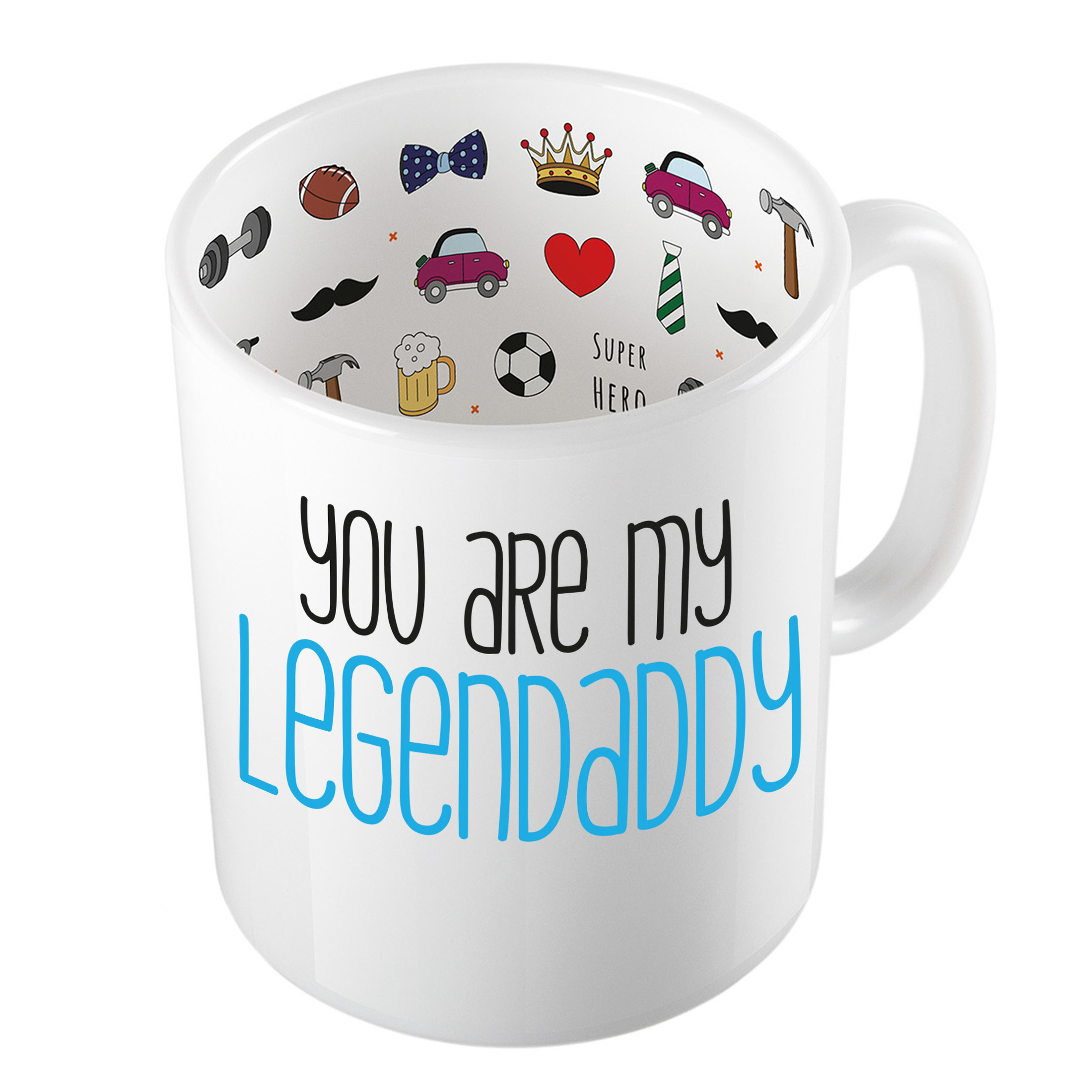 Cadeau koffie/thee mok voor papa - blauw - de beste papa - keramiek - 300 ml - Vaderdag -