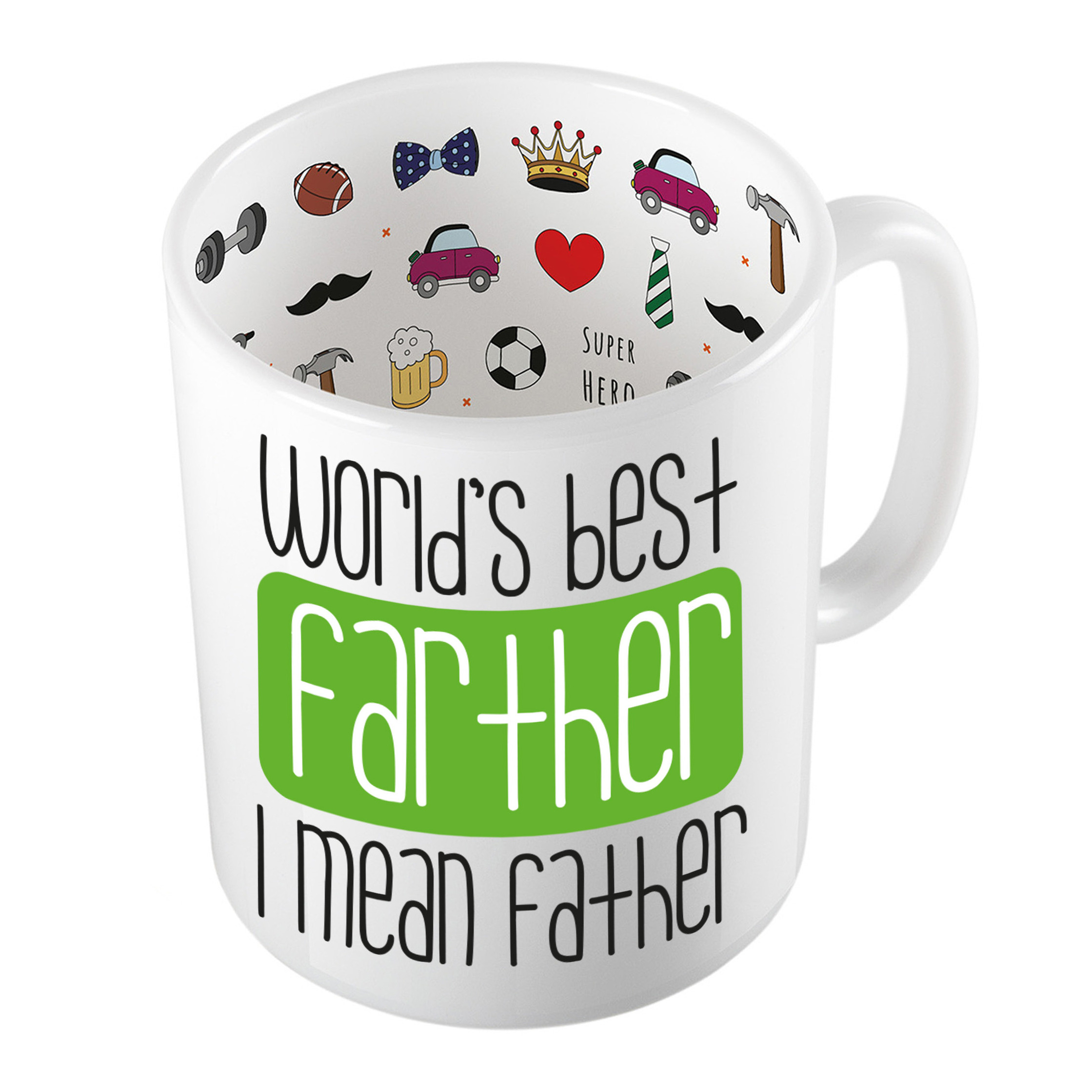 Cadeau koffie/thee mok voor papa - groen - de beste papa - keramiek - 300 ml - Vaderdag -