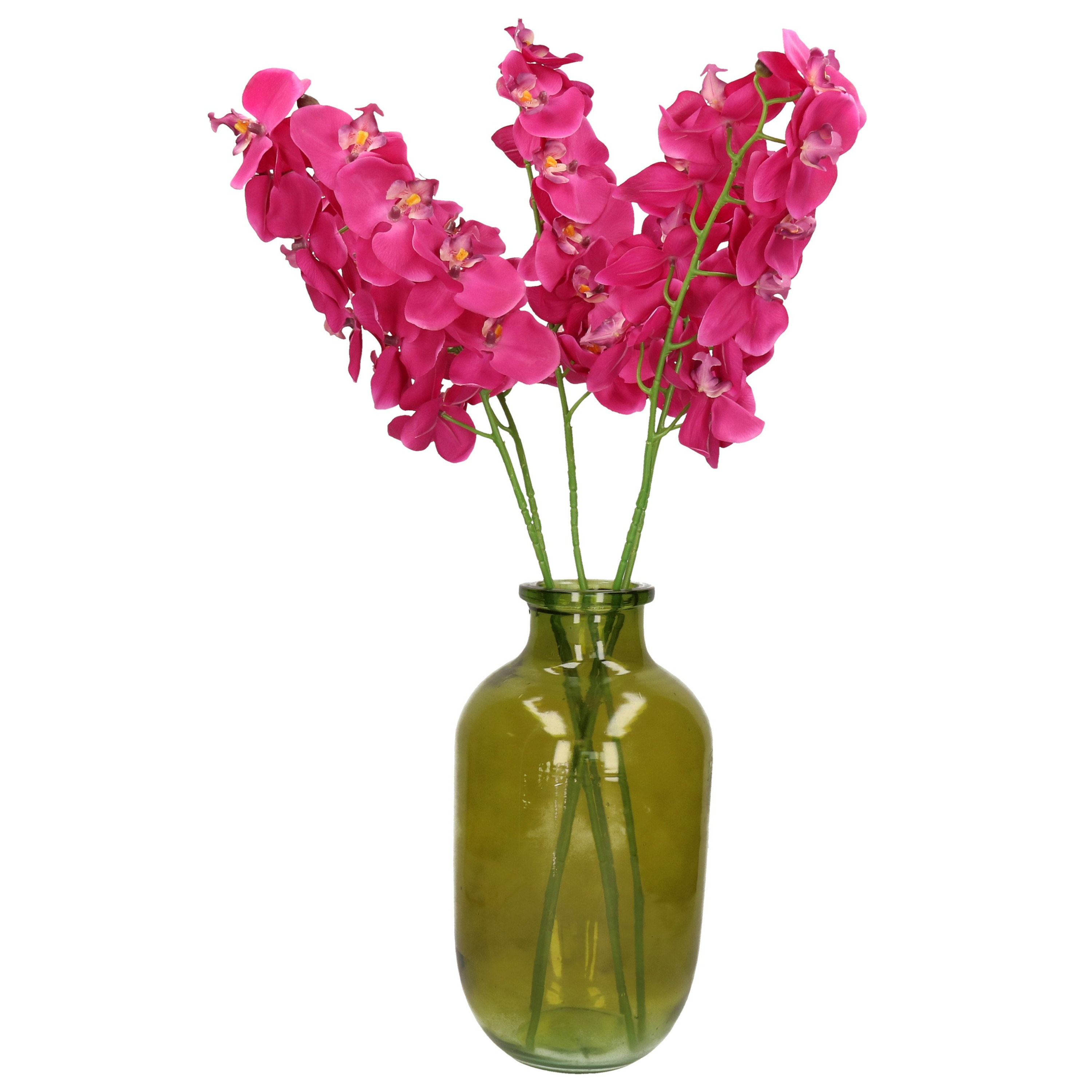 Kunstbloemen boeket Orchidee - 5 stelen - diep roze - 71 cm - Kunst zijdebloemen -