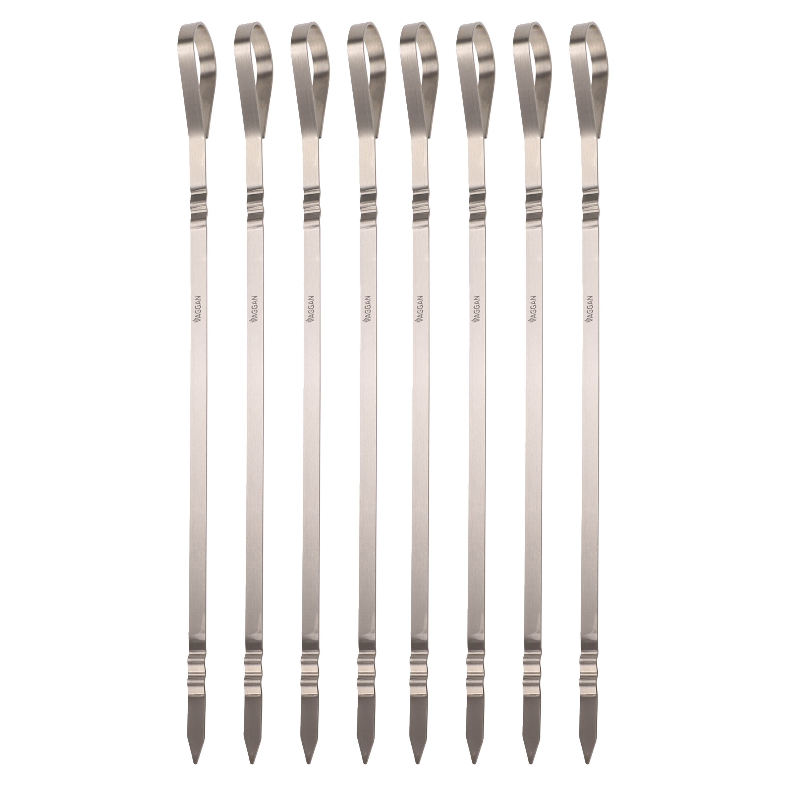 BBQ spiezen - 16x stuks - RVS - 41 cm - vleespennen voor vlees - barbecue accessoires -