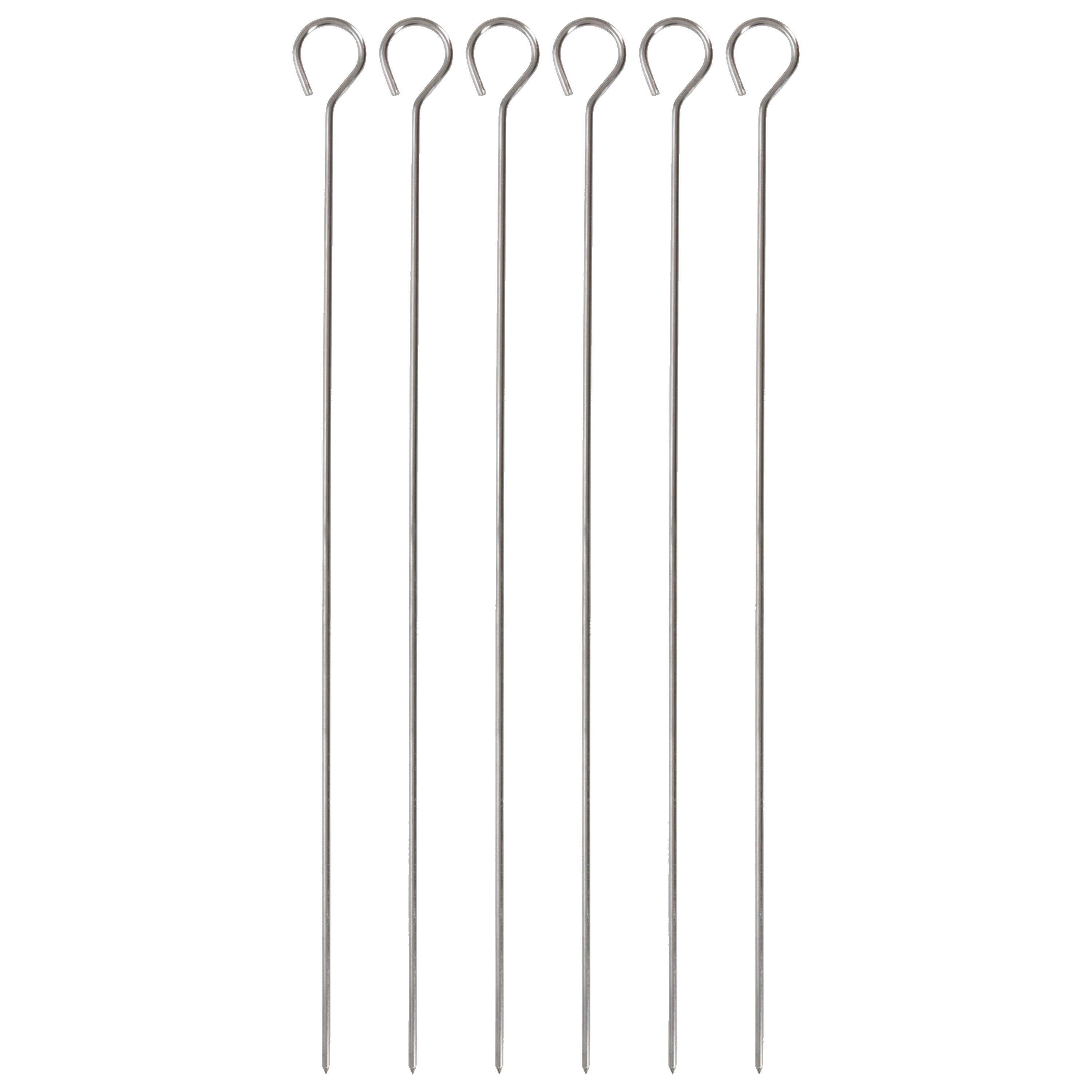 BBQ spiezen - 12x stuks - RVS - 36 cm - vleespennen voor vlees - barbecue accessoires -
