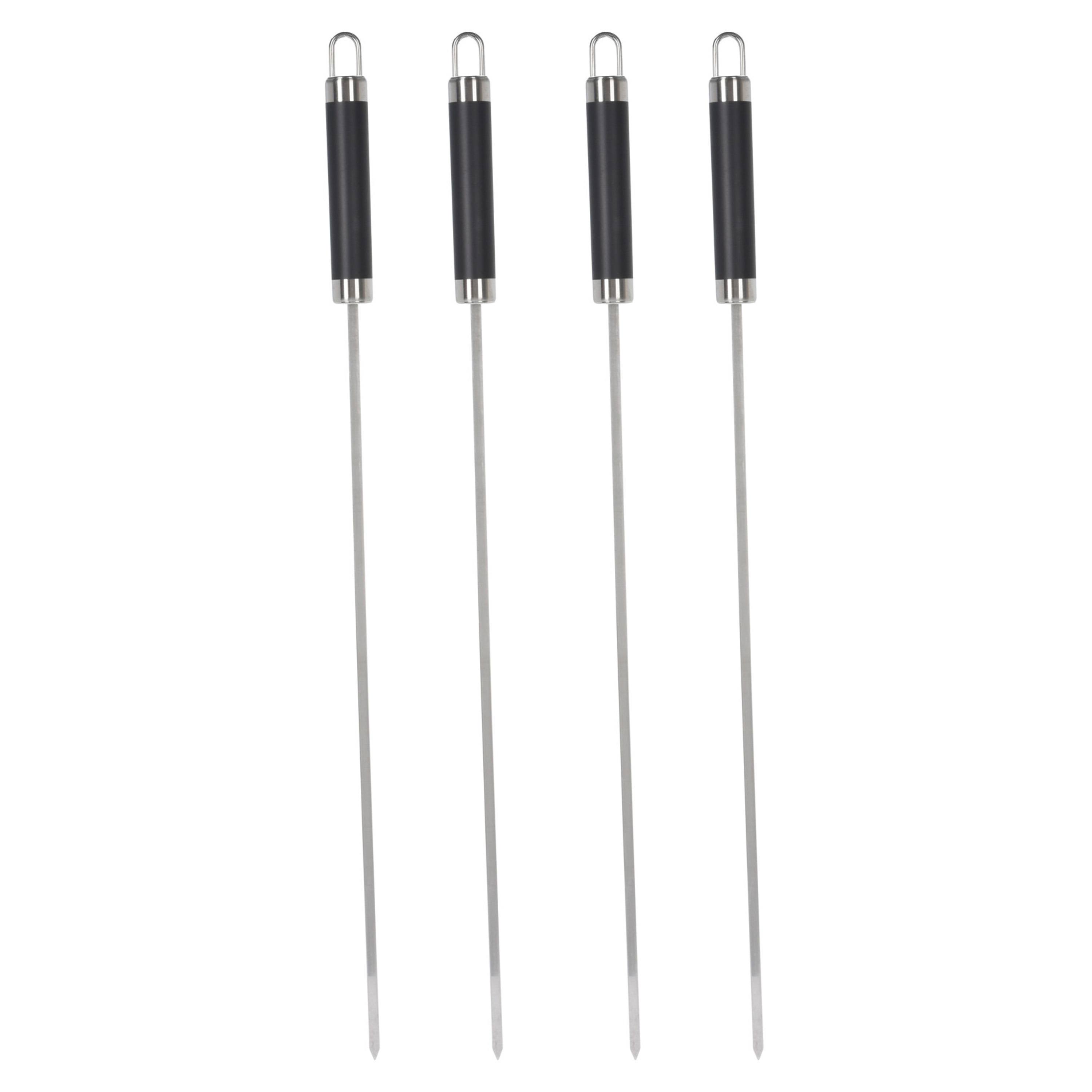 BBQ spiezen - 4x stuks - RVS - 46 cm - vleespennen voor vlees - barbecue accessoires -