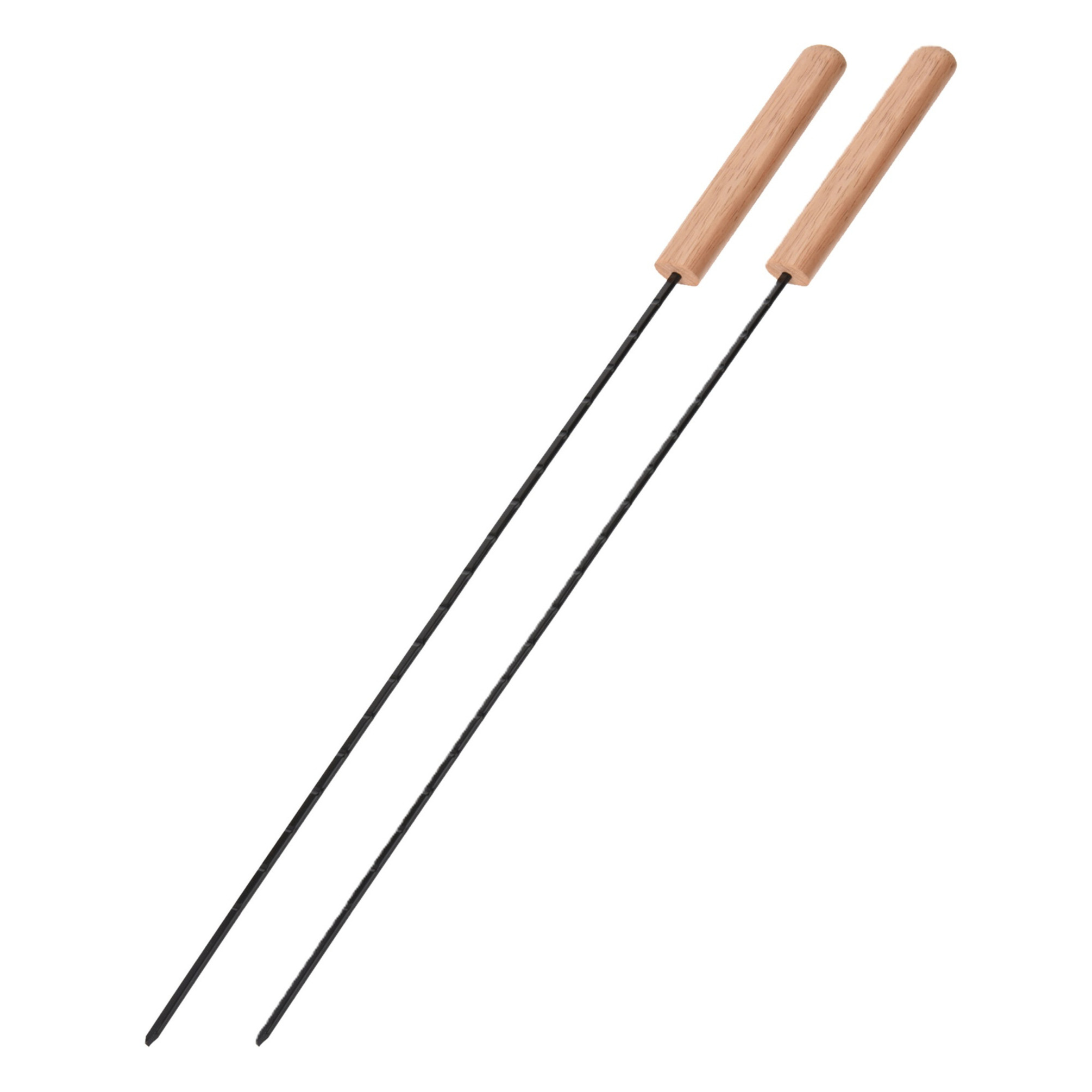 BBQ spiezen - 2x stuks - metaal - 48 cm - vleespennen voor vlees - barbecue accessoires -