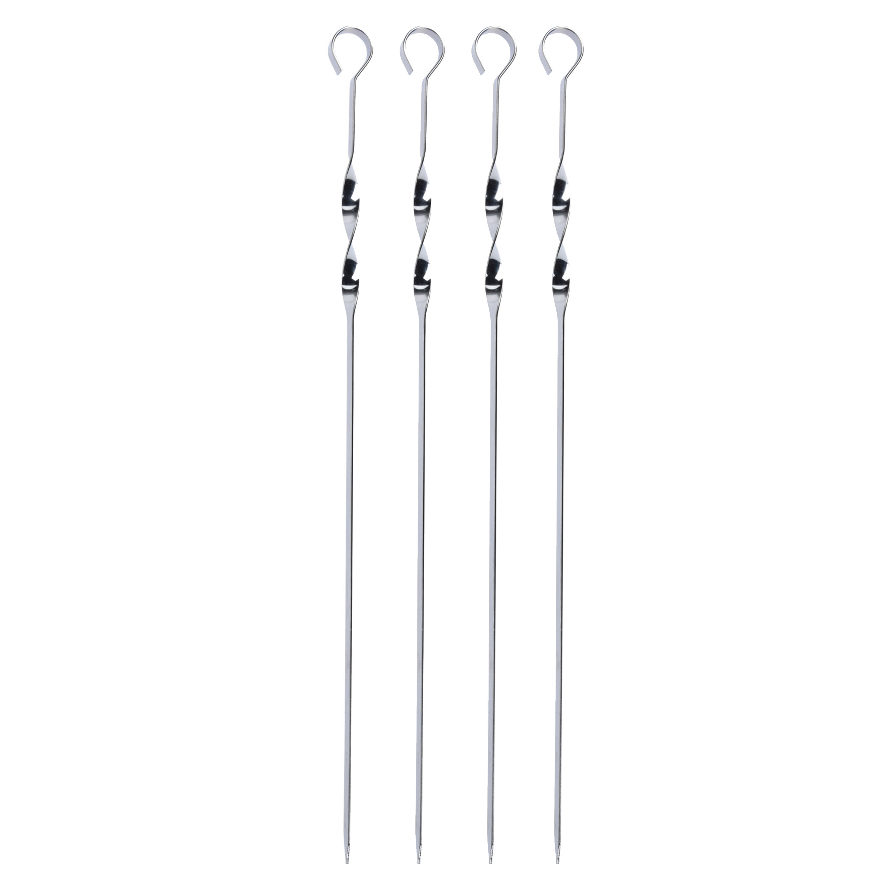 BBQ spiezen - 4x stuks - RVS - 38 cm - vleespennen voor vlees - barbecue accessoires -