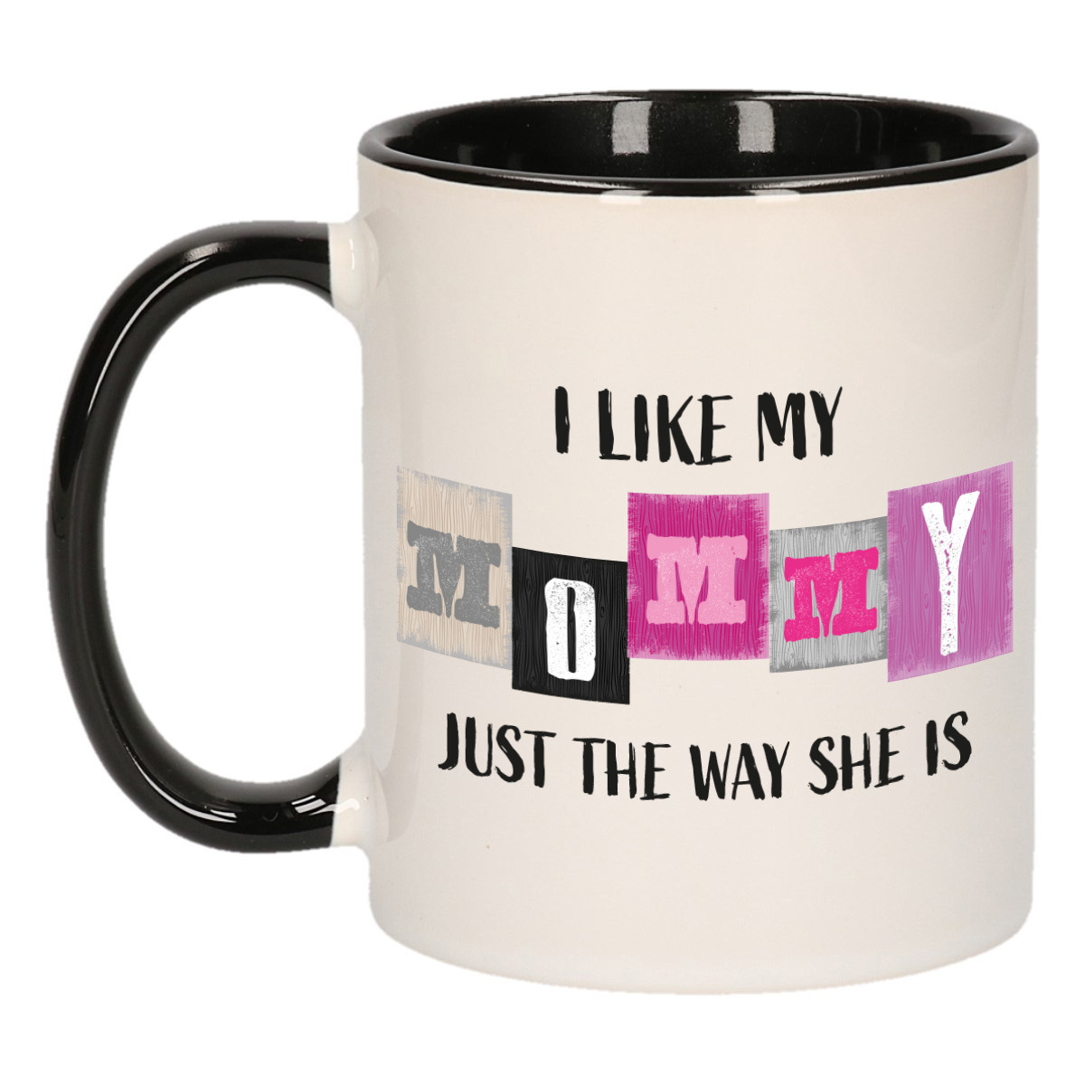 Cadeau koffie/thee mok voor mama - zwart - de liefste - keramiek - Moederdag -