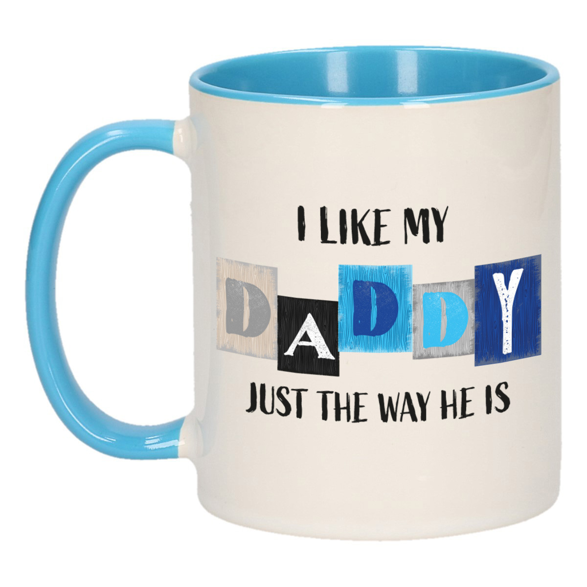 Cadeau koffie/thee mok voor papa - blauw - de liefste - keramiek - Vaderdag -