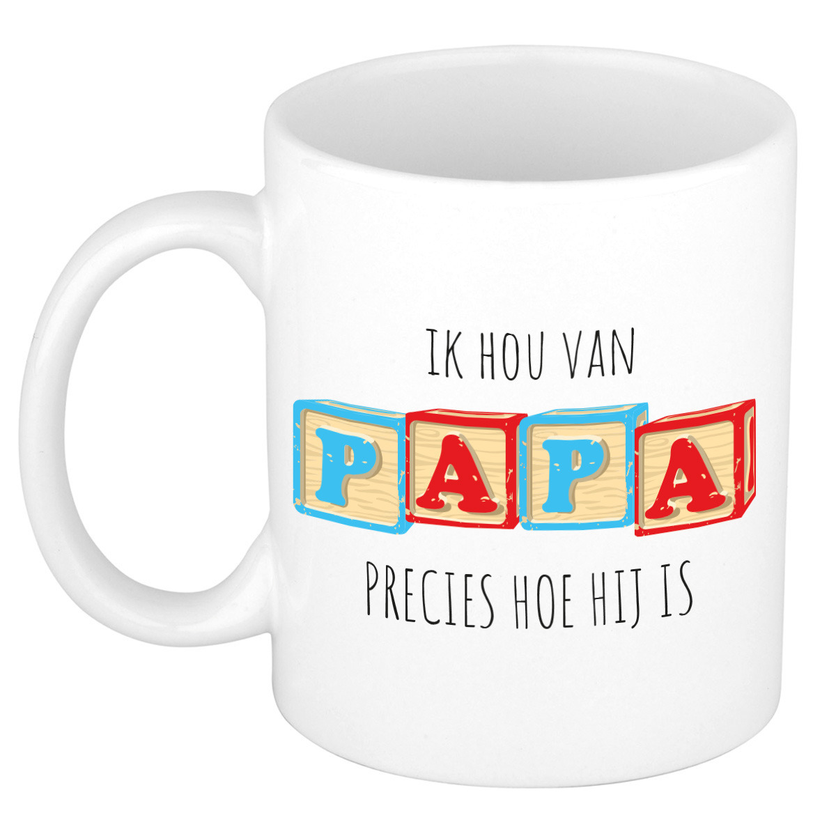 Cadeau koffie/thee mok voor papa - wit - liefde - keramiek - Vaderdag -