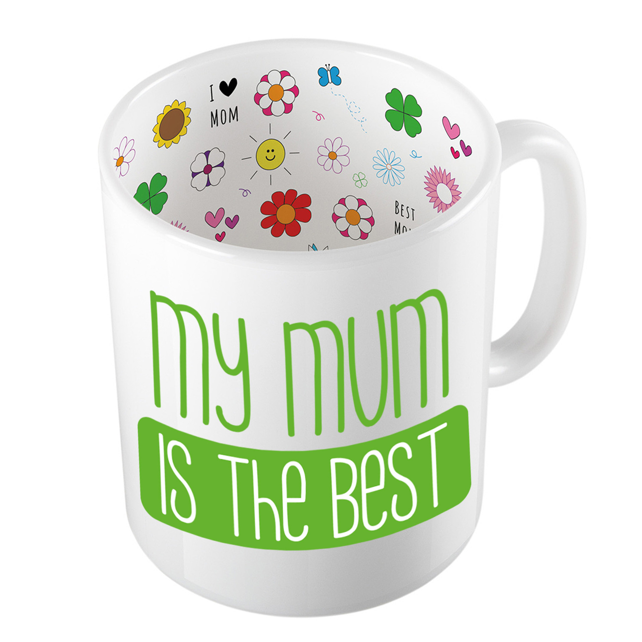 Cadeau koffie/thee mok voor mama - groen - beste mam - keramiek - 300 ml - Moederdag -