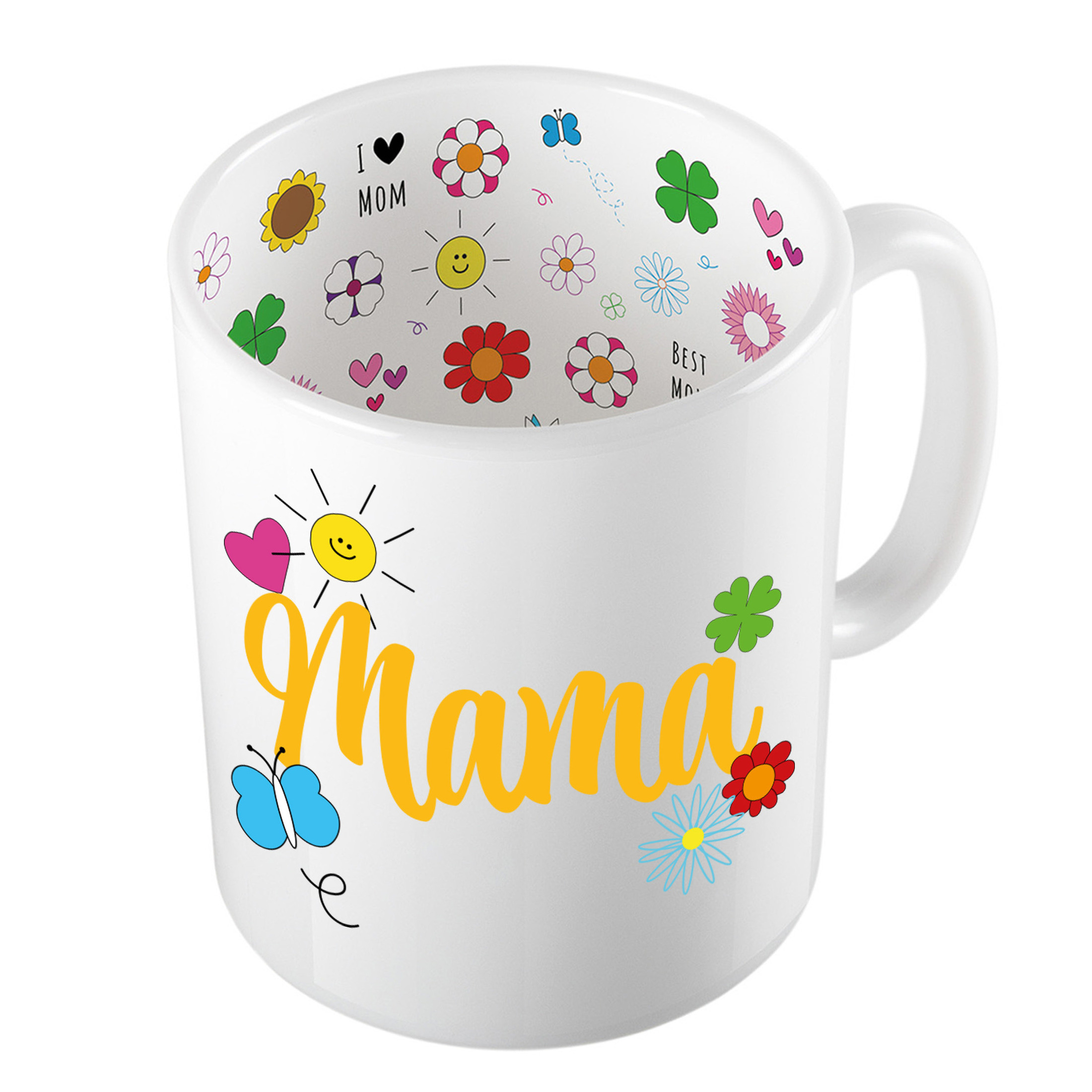 Cadeau koffie/thee mok voor mama - oranje - mama is de beste - keramiek - 300 ml - Moederdag -