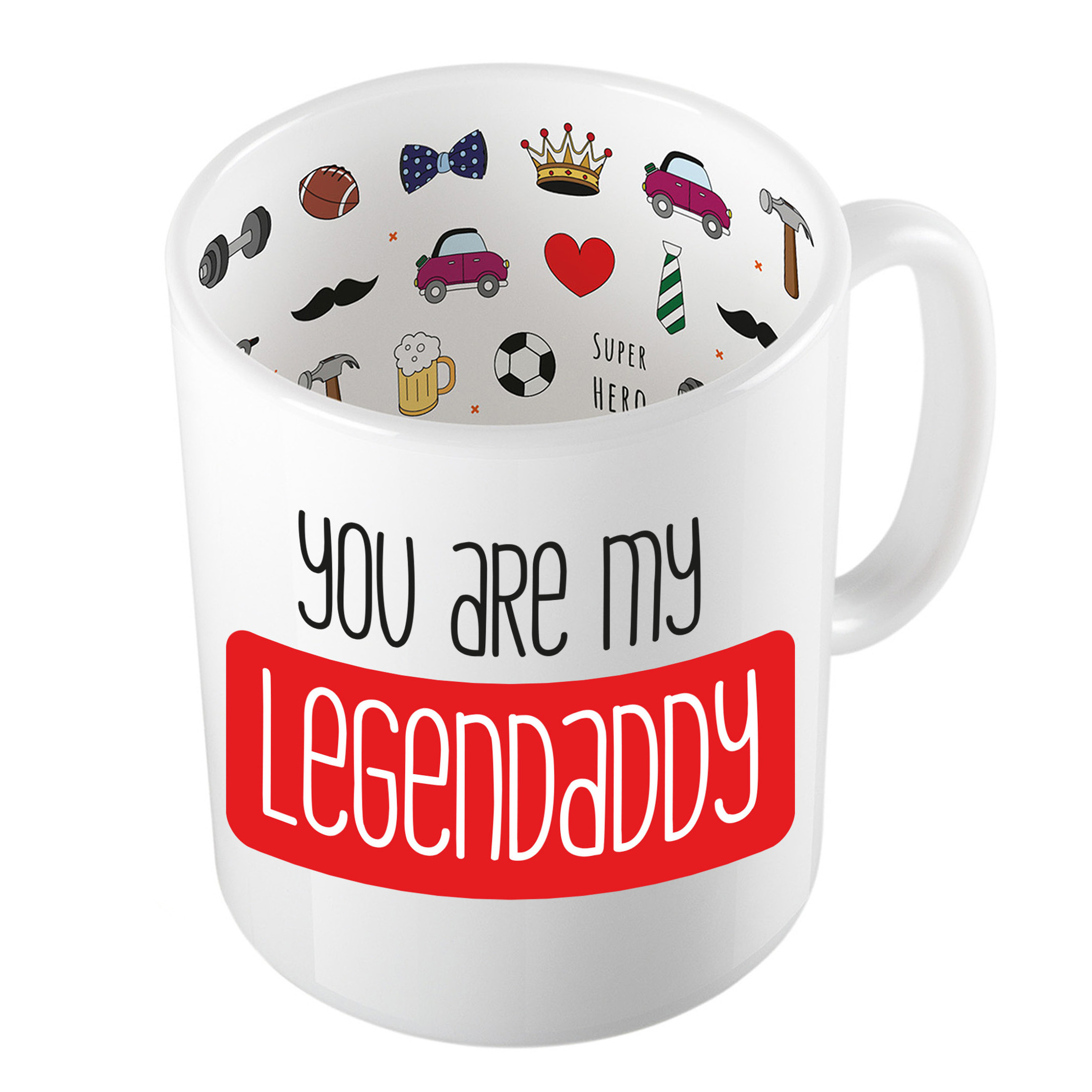 Cadeau koffie/thee mok voor papa - rood - de beste papa - keramiek - 300 ml - Vaderdag -