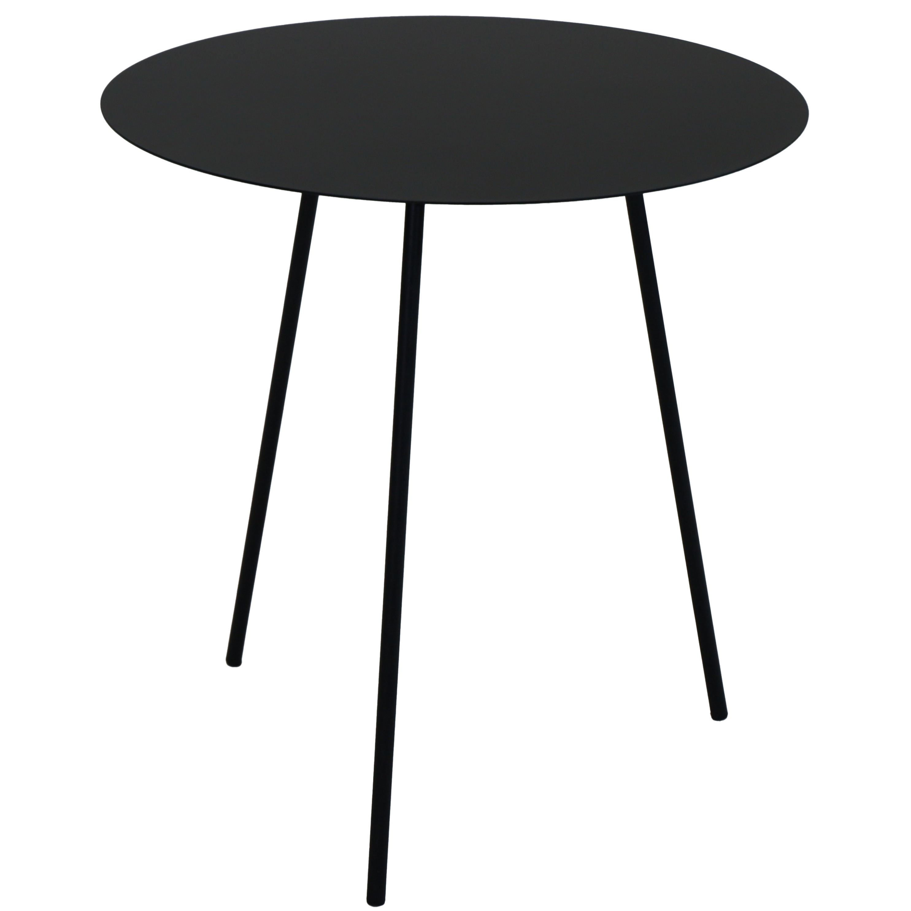 Bijzet tafeltje/plantenpot verhoger - metaal - zwart - D40 x H45 cm - Voor buiten/binnen -