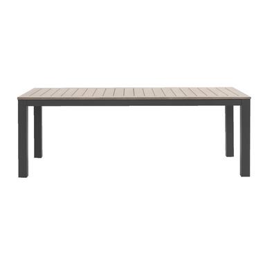 Tuintafel Tarn - aluminium/eucalyptus antraciet - 75x215x100 cm - Leen Bakker