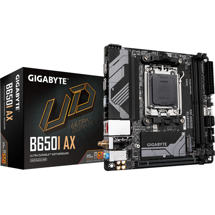 GIGABYTE B650I AX moederbord RAID, 2.5 Gb-LAN, WLAN, BT, Sound, Mini-ITX
