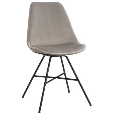 Eetkamerstoel Senja - velvet taupe - kruispoot - Leen Bakker
