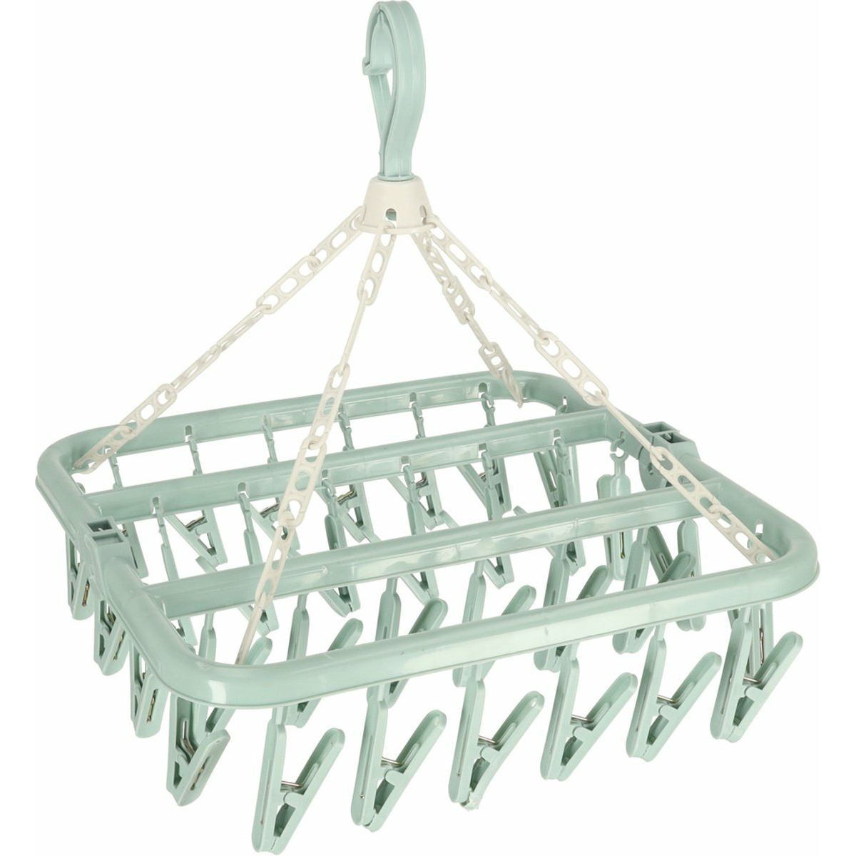Droogcarrousel - groen - kunststof - 32 clips/knijpers - 30 x 40 cm -