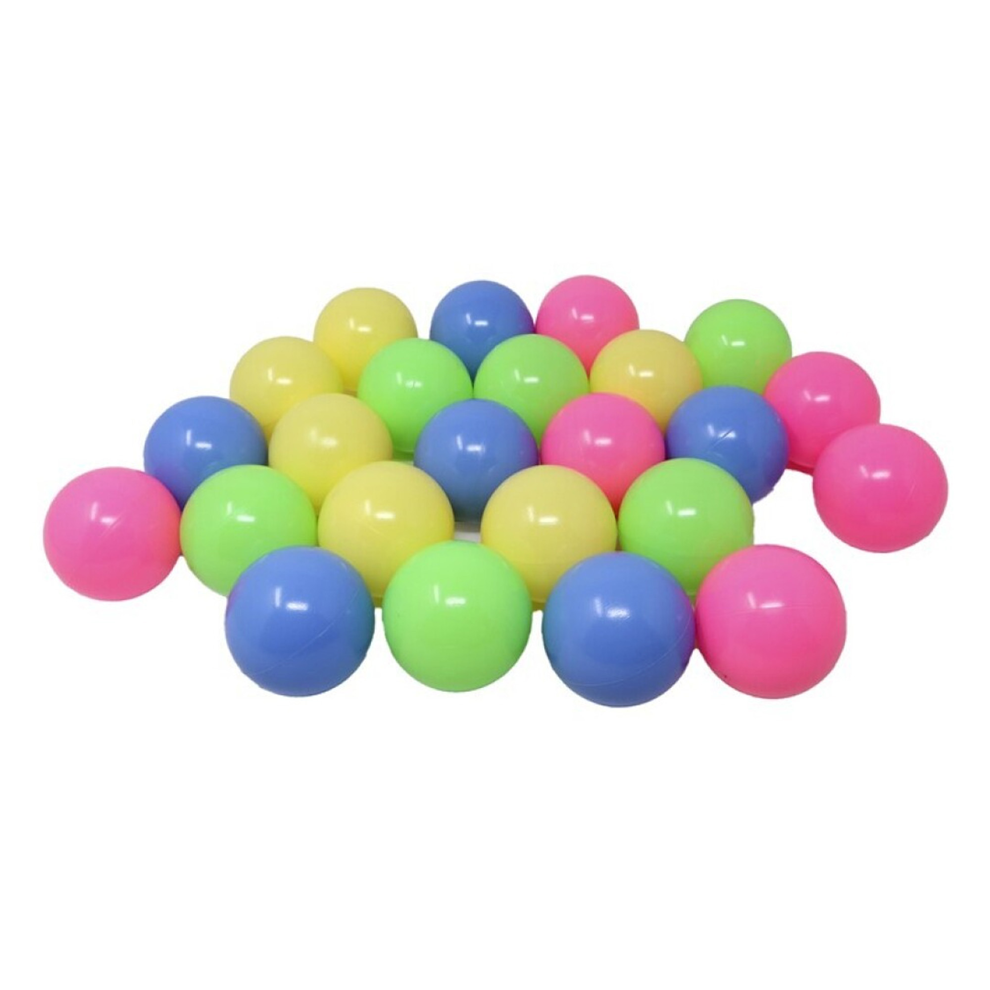 Kunststof ballenbak ballen - felle vrolijke kleuren - 48x stuks - ca 6 cm -