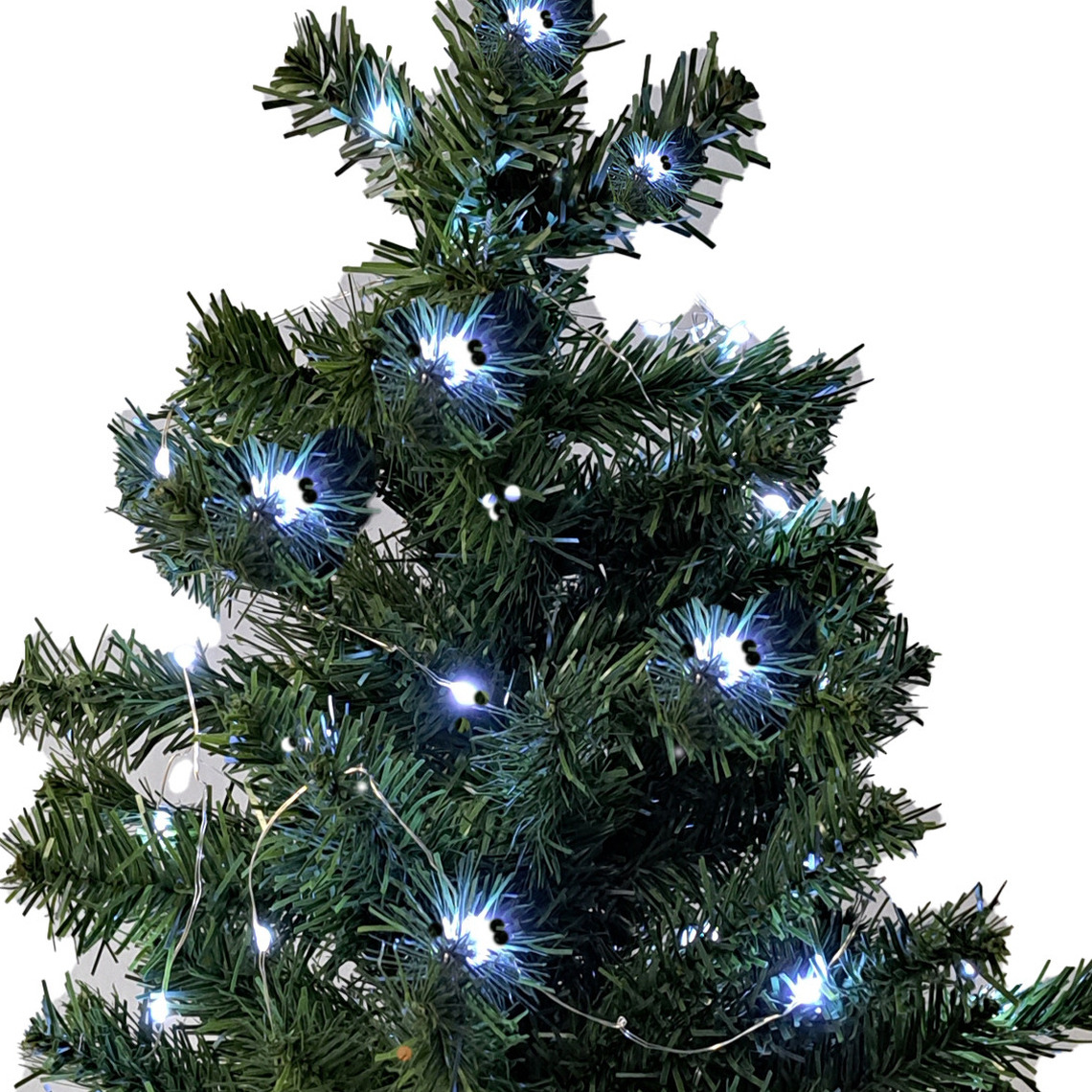 Lichtslinger/lichtsnoer LED verlichting - 2x - 2 meter/20 lampjes - helder wit - fairy lights -