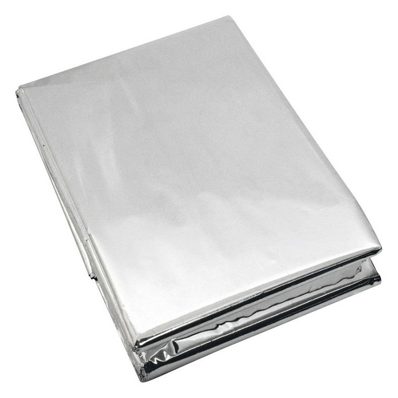 Nooddeken/reddingsdeken/isolatiedeken - 132 x 202 cm - zilver - warmtedeken -