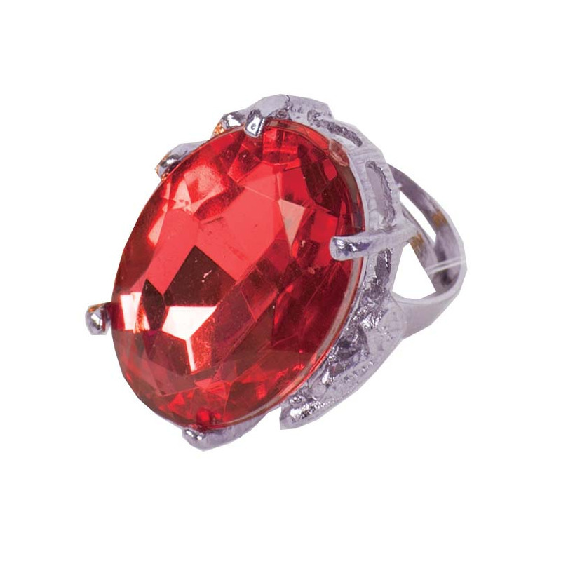 Sinterklaas verkleed ring - rood/zilver - voor volwassenen -