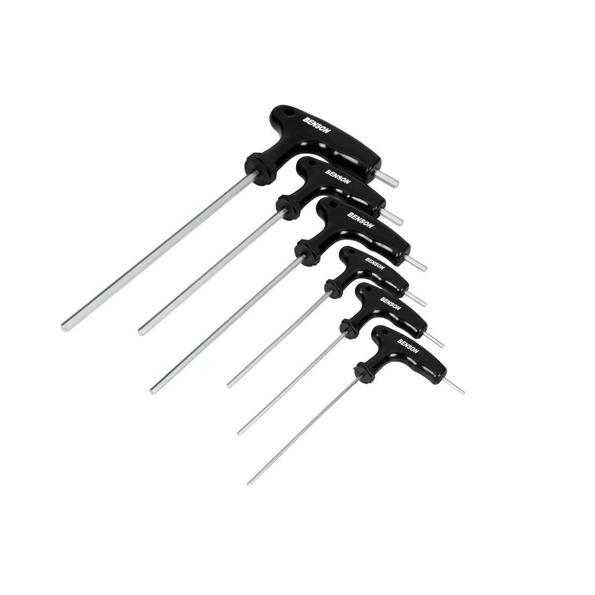 Inbus sleutelset 6-delig - vanadium staal - 2 t/m 6 mm - met handgreep - zeskantsleutels -